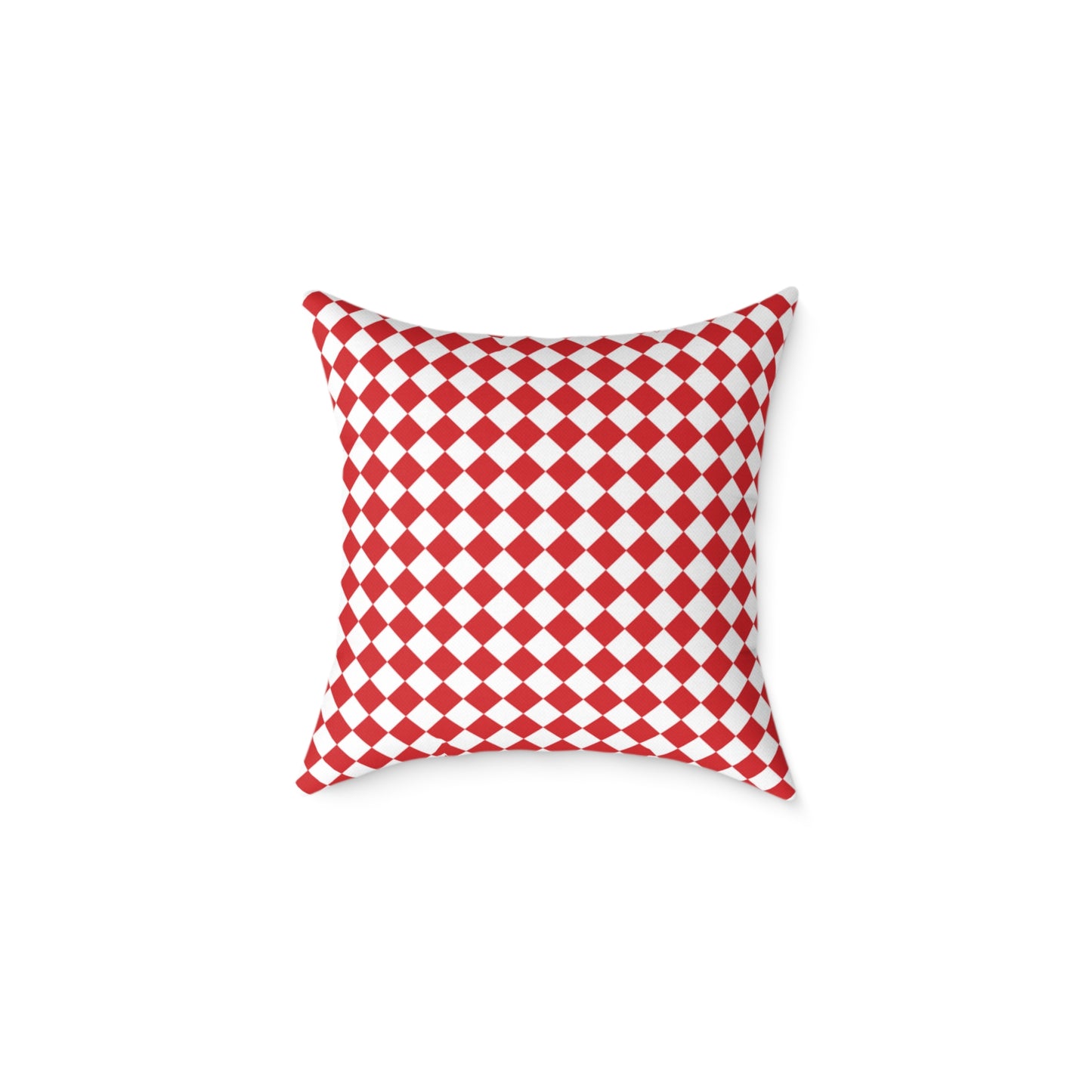 Red & White Argyle Christmas Decorative Pillow | Double‑Sided Poly Canvas Cushion, Vibrant Holiday Décor, 5 Sizes