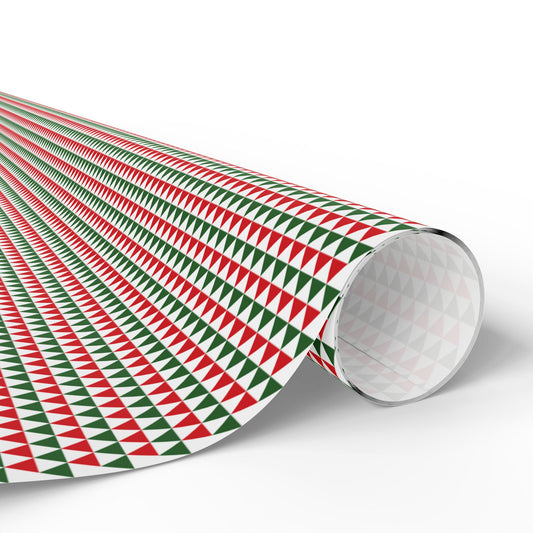 Christmas Tiny Triangle Stripes Wrapping Paper