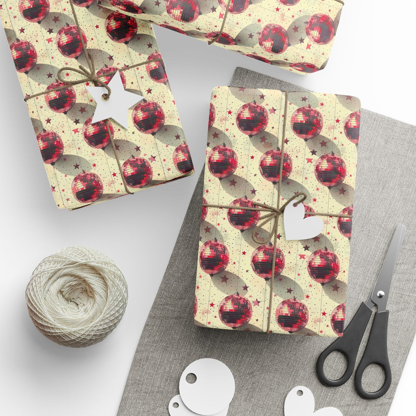 Disco Christmas Red Wrapping Paper