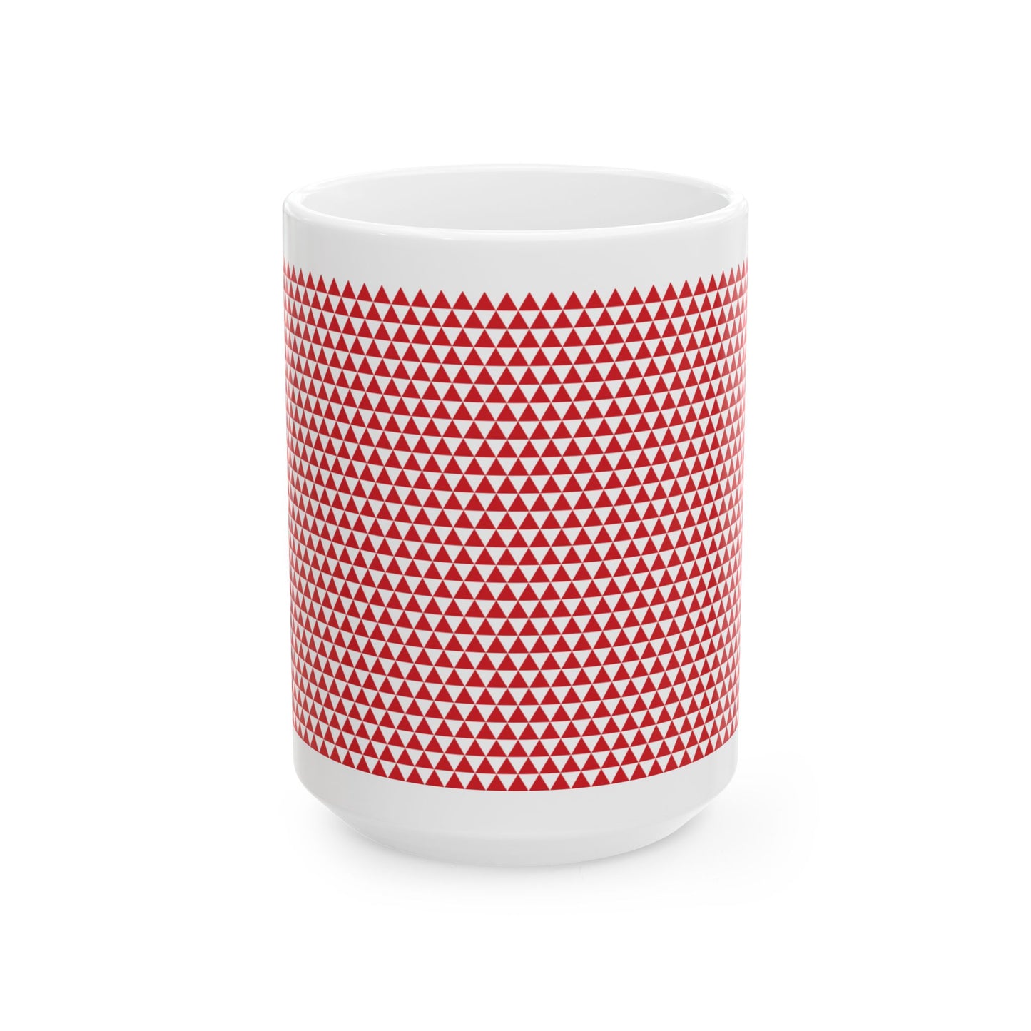 Red Triangles Ceramic Mug, (11oz, 15oz)