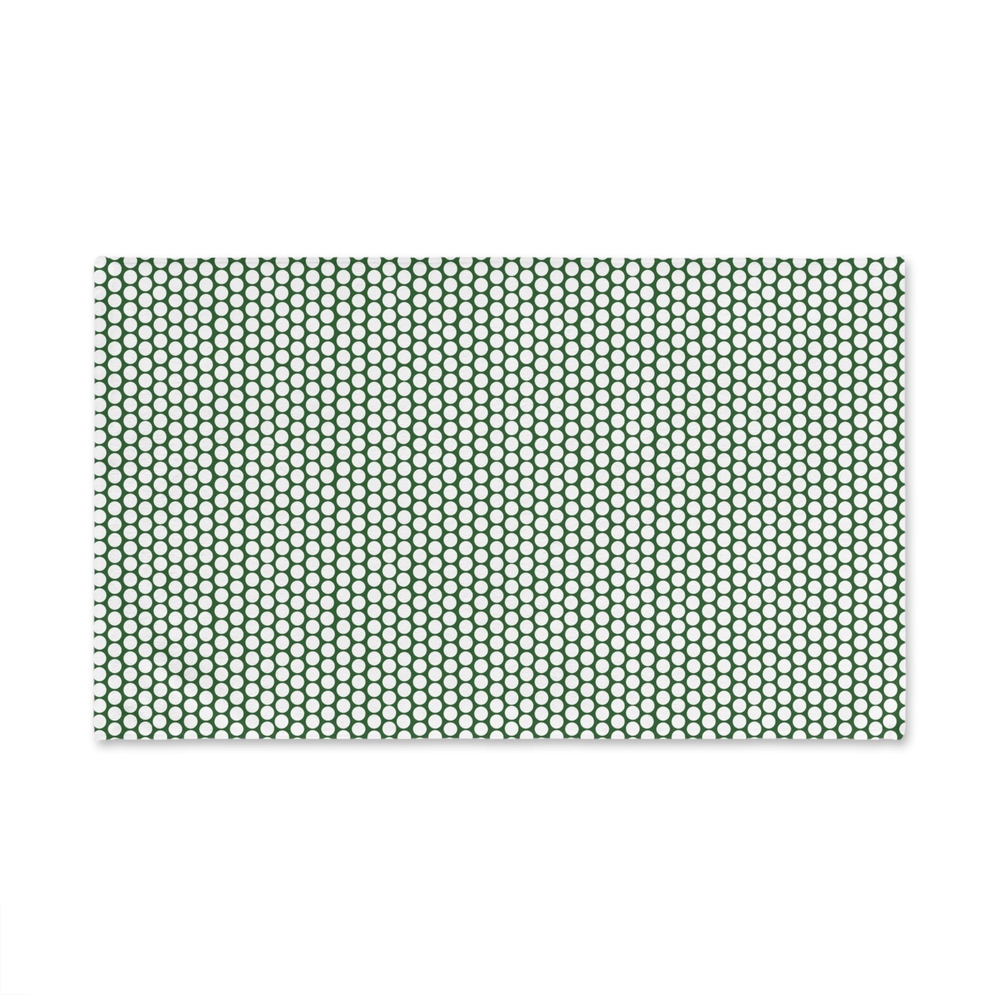 White Polka Dot on Green Hand Towel