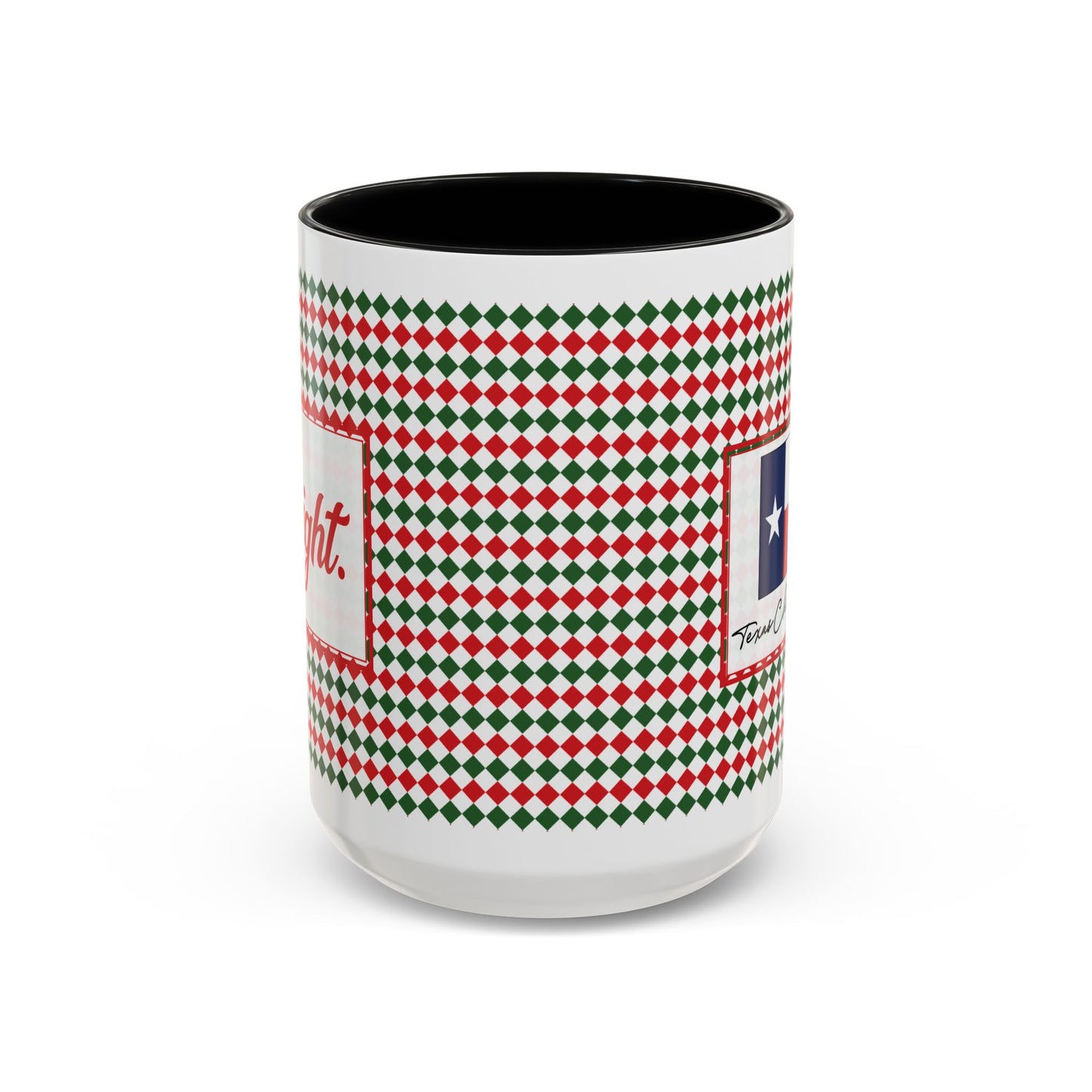 Bright- Christmas Argyle Personalizable Christmas Ceramic Mug (11oz, 15 oz)