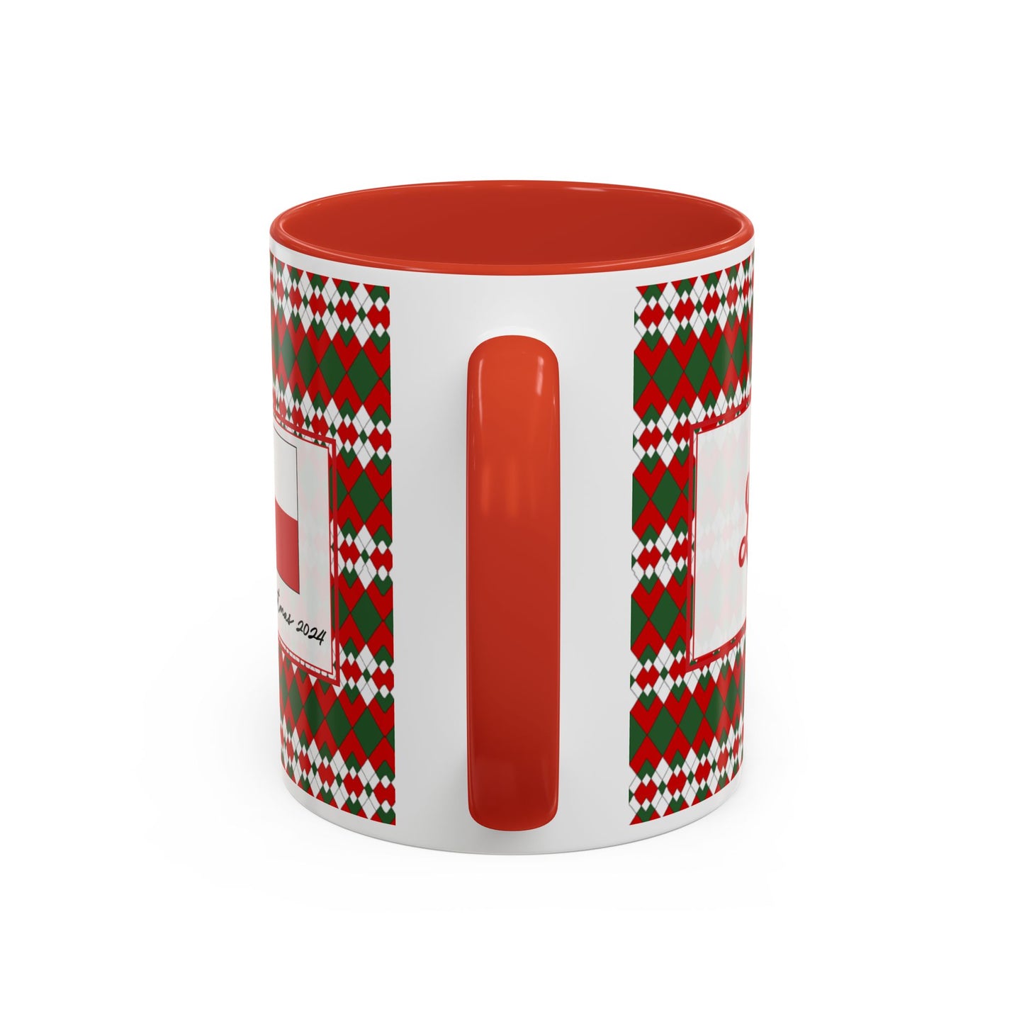 Lit- Christmas Extra Argyle Personalizable Christmas Ceramic Mug (11oz, 15 oz)