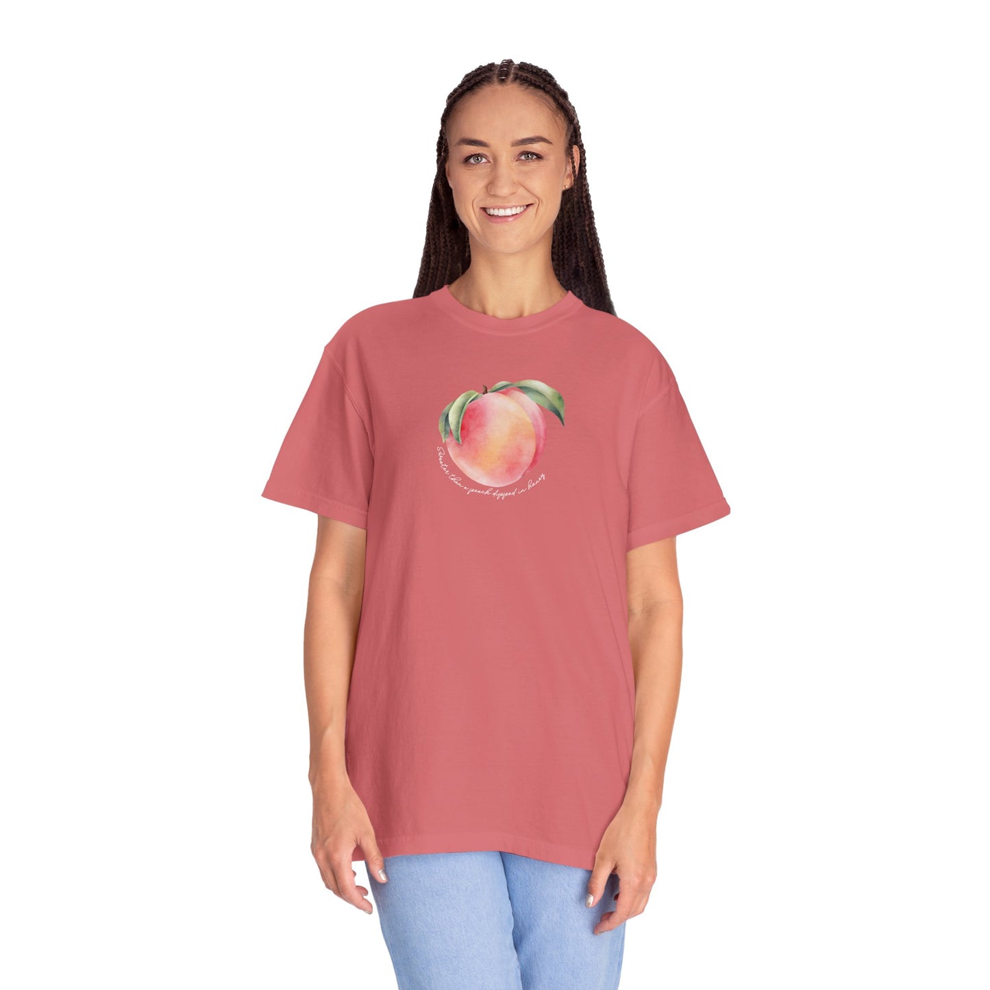 Sweeter Than A Peach In Honey Unisex Garment-Dyed T-shirt