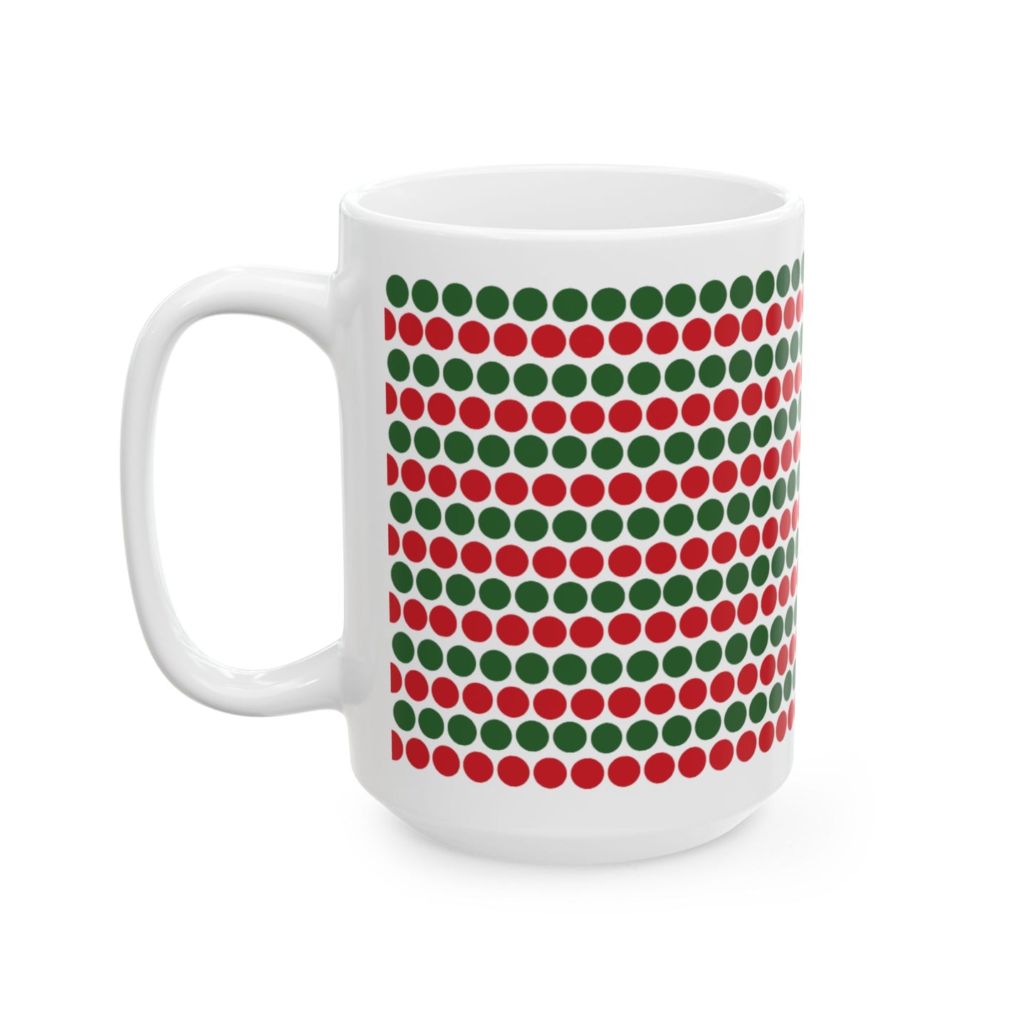 Christmas Polka Dots Ceramic Mug, (11oz, 15oz)