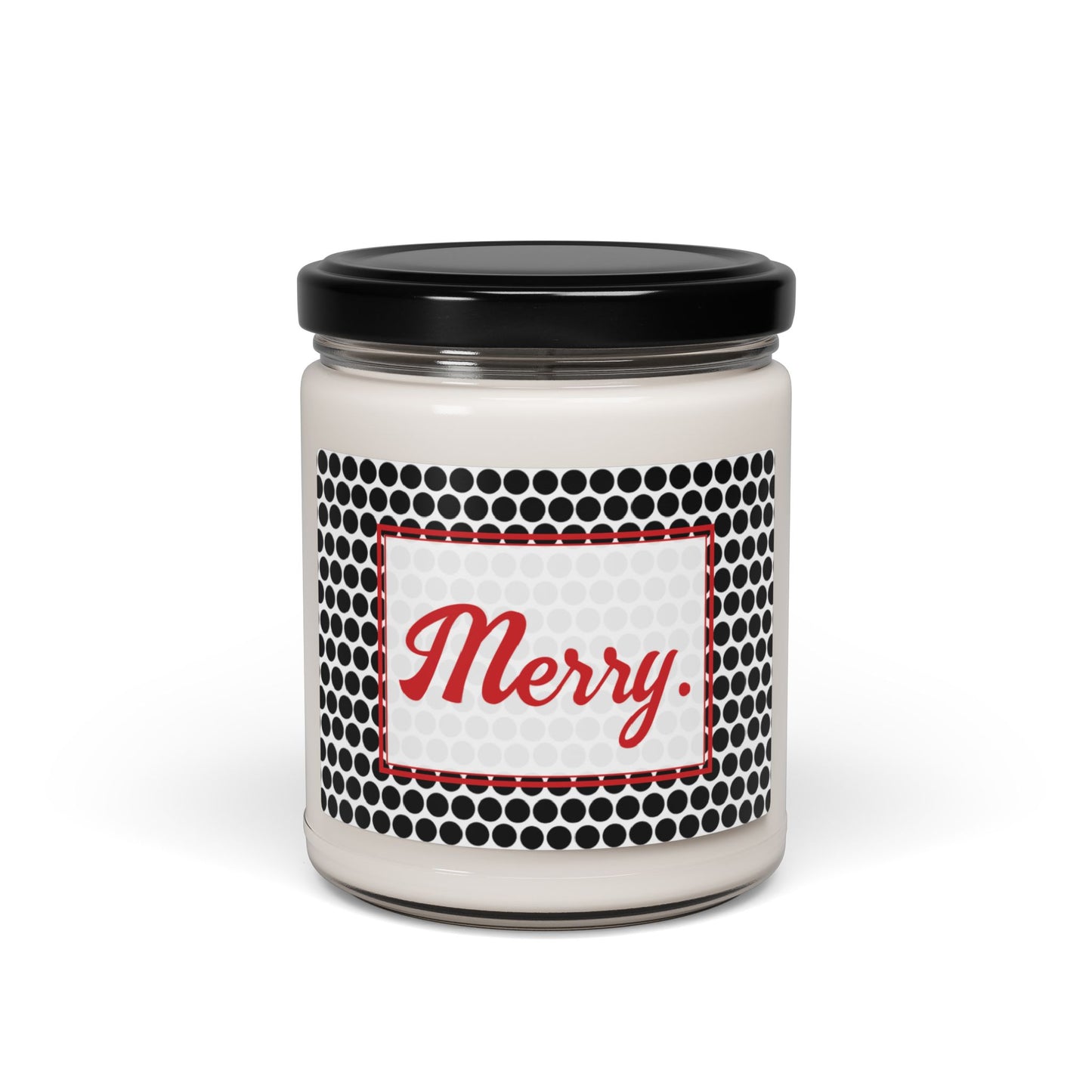 Merry- Black Polka Dots Scented Soy Candle, 9oz