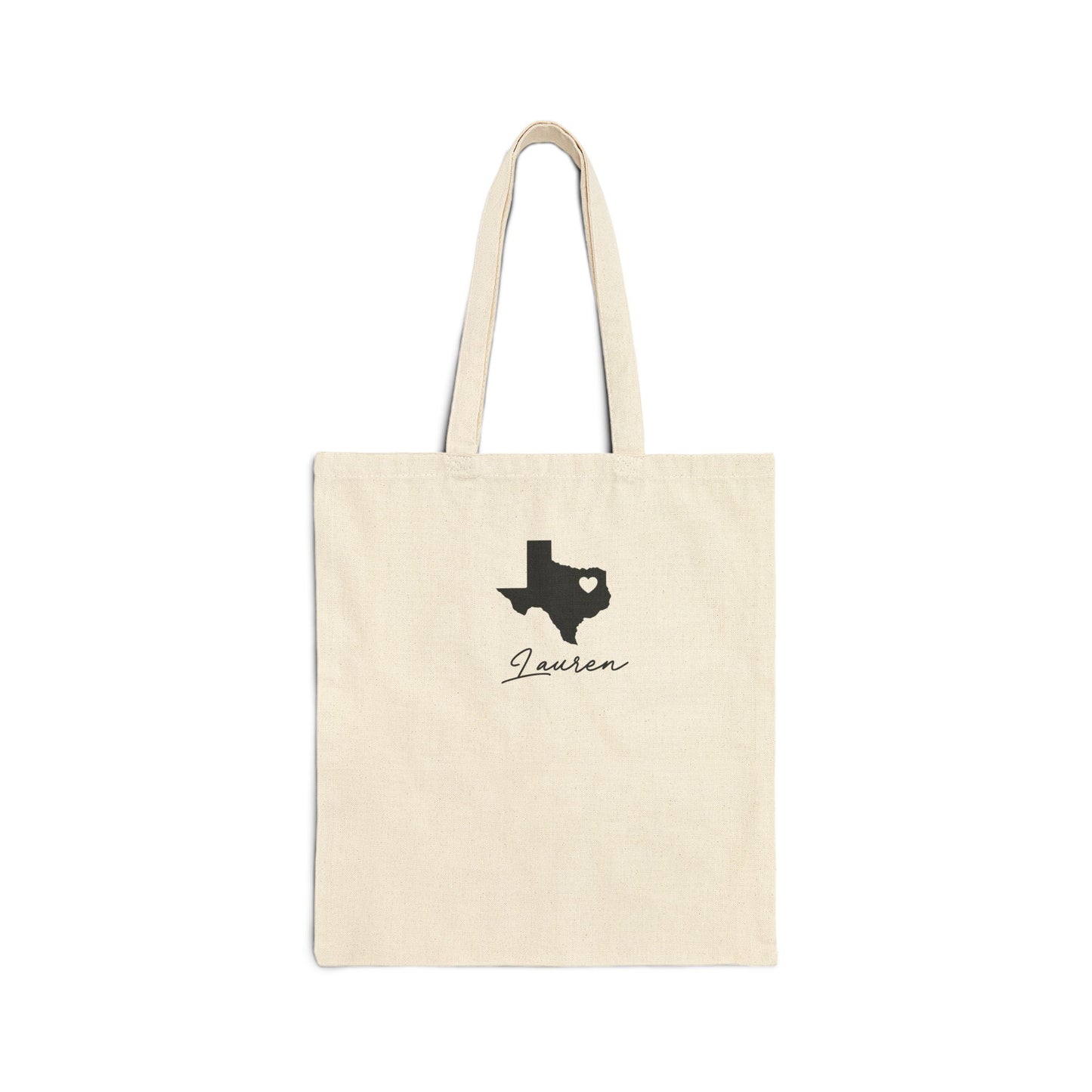 Howdy, Darlin'! Texas State Cut-Out Valentines Personalize Custom Name Cotton Canvas Tote Bag