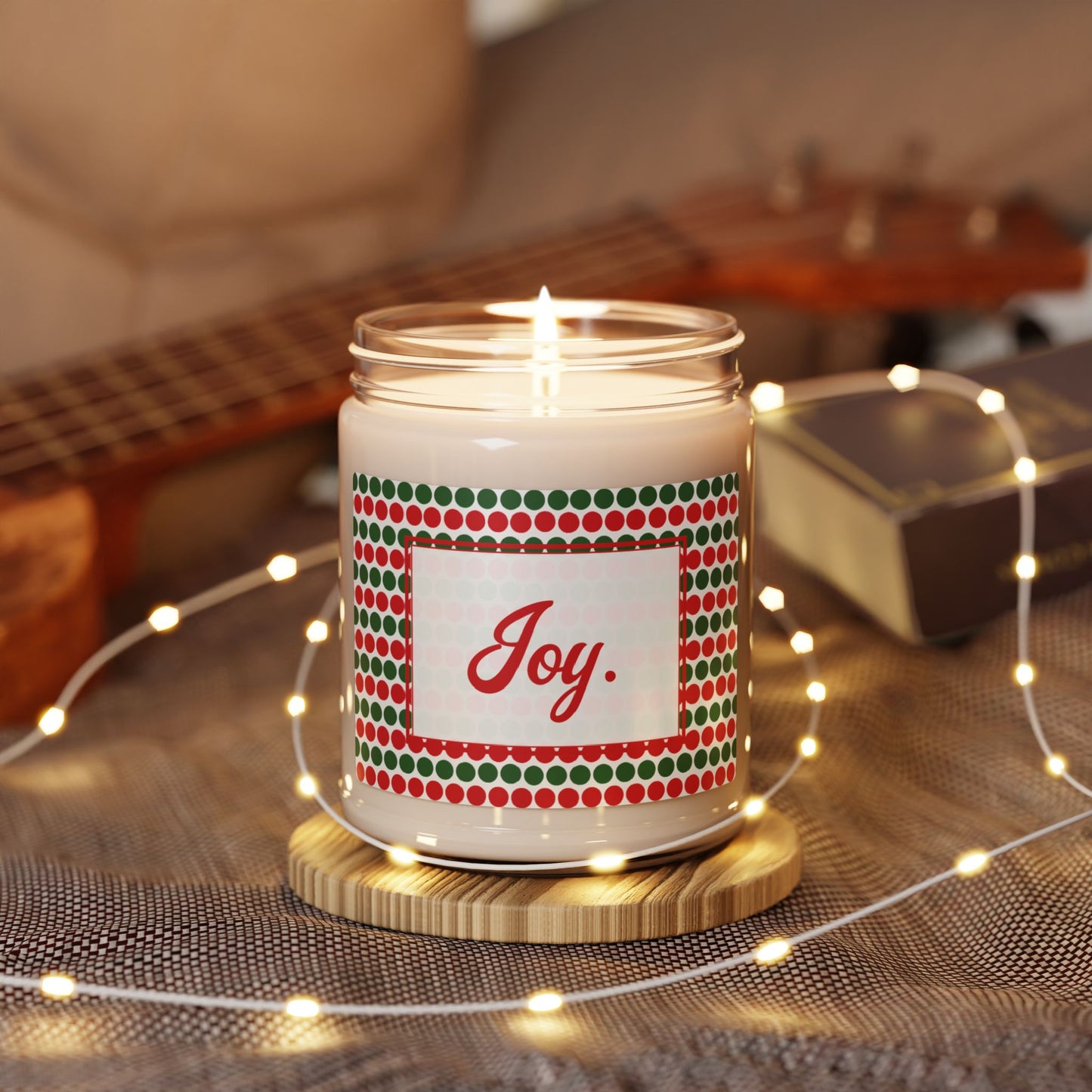 Joy- Christmas Polka Dots Scented Soy Candle, 9oz