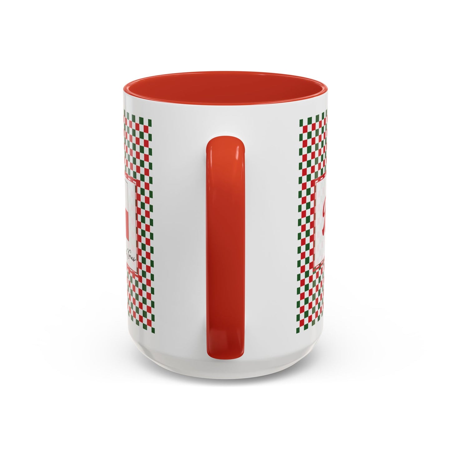 Blitz- Christmas Checkered Personalizable Christmas Ceramic Mug (11oz, 15 oz)