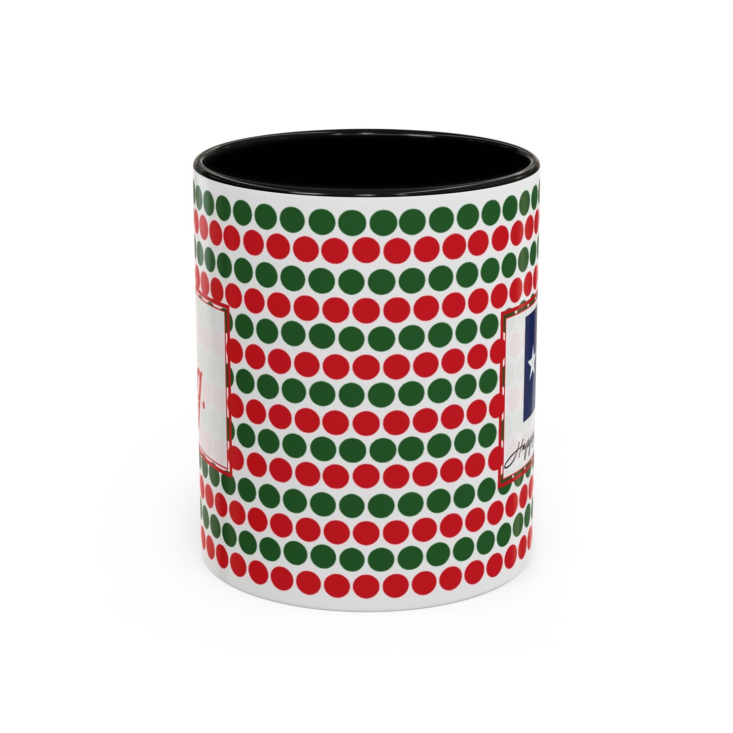 Nog- Christmas Polka Dots Personalizable Christmas Ceramic Mug (11oz, 15 oz)