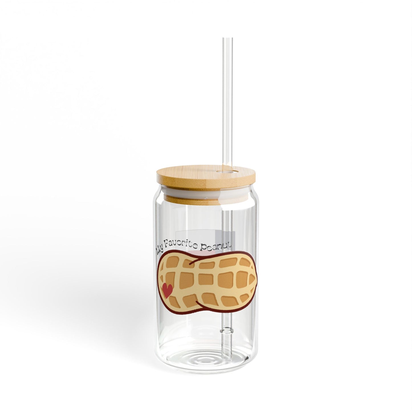 My Favorite Peanut Texas Flag Valentines Personalizable Custom Name Sipper Glass, 16oz