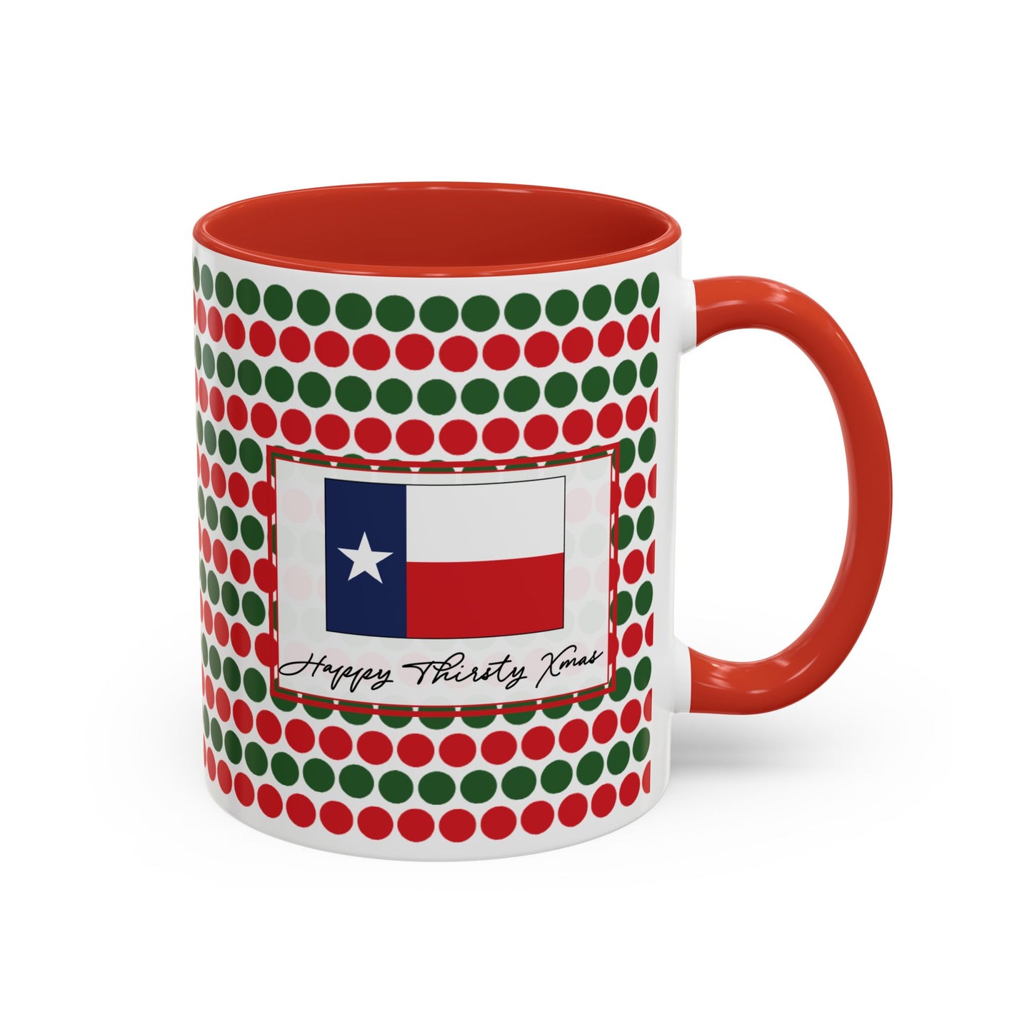 Lit- Christmas Polka Dots Personalizable Christmas Ceramic Mug (11oz, 15 oz)