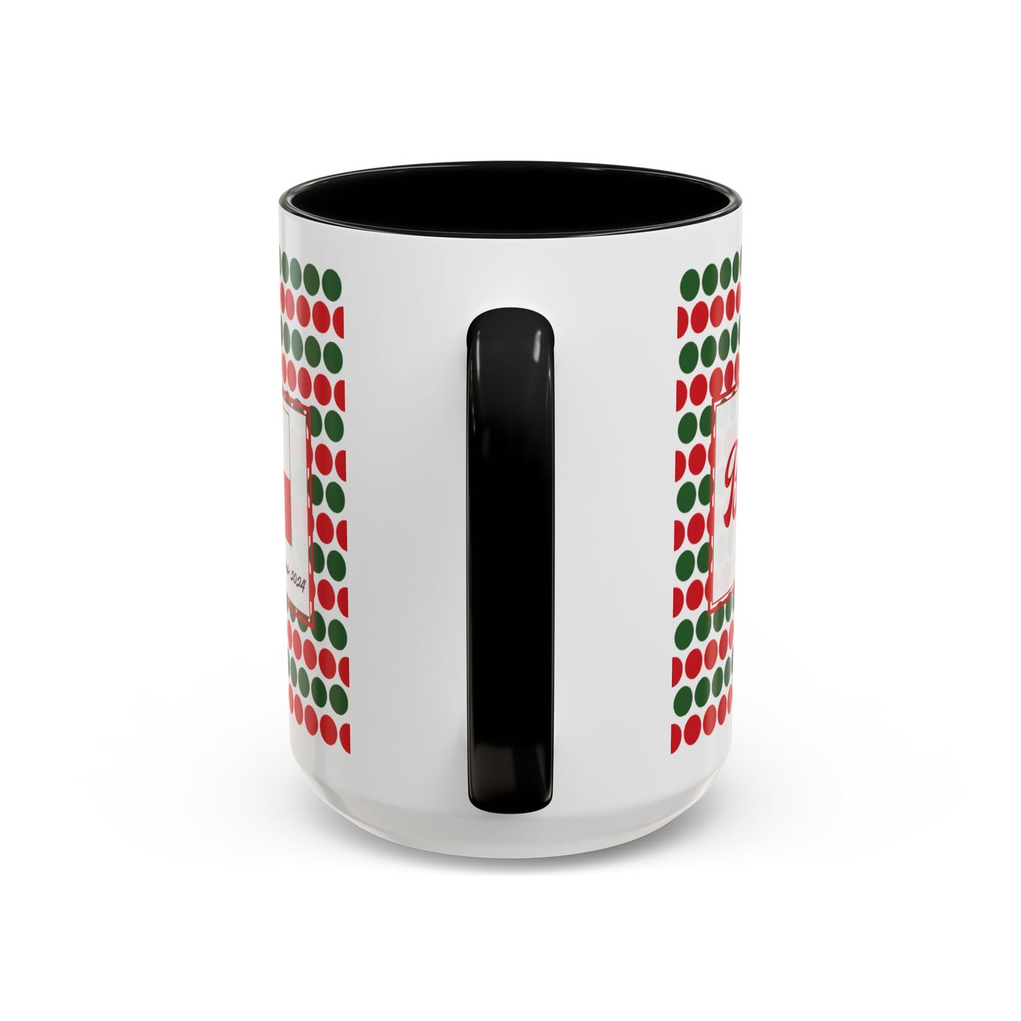 Bright- Christmas Polka Dot Personalizable Christmas Ceramic Mug (11oz, 15 oz)