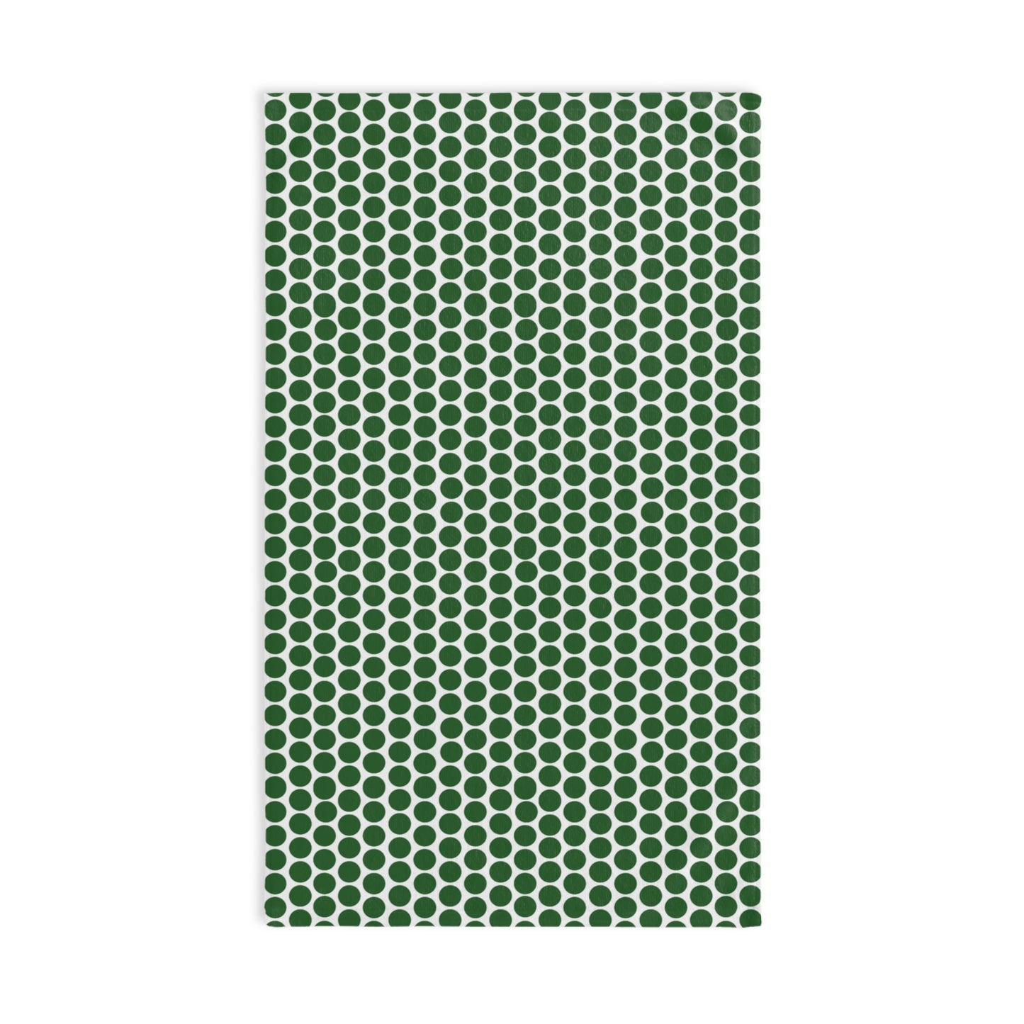 Green Polka Dot Holiday Hand Towel | Soft Cotton Back, Polyester Front, Festive Home Décor