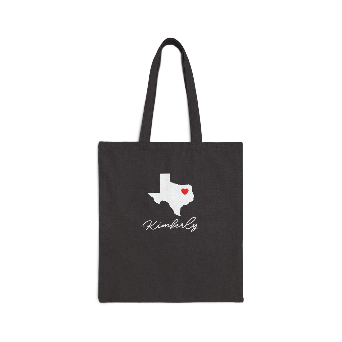 Apart But Connected By Heart Friends Texas State Cut-Out Valentines Personalize Custom Name Cotton Canvas Tote Bag