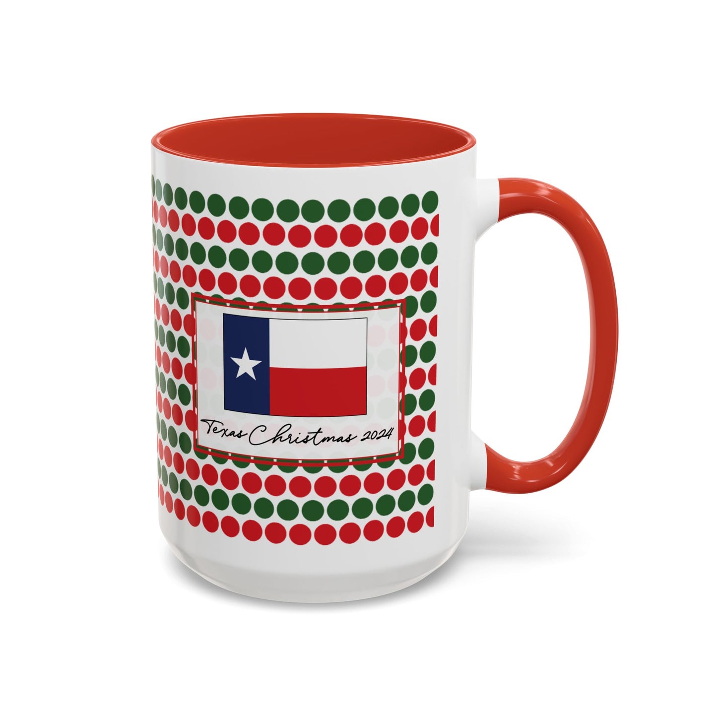 Bright- Christmas Polka Dot Personalizable Christmas Ceramic Mug (11oz, 15 oz)