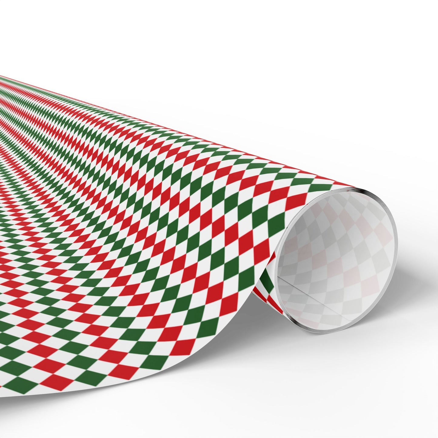 Christmas Red & Green Stripes Argyle Wrapping Paper