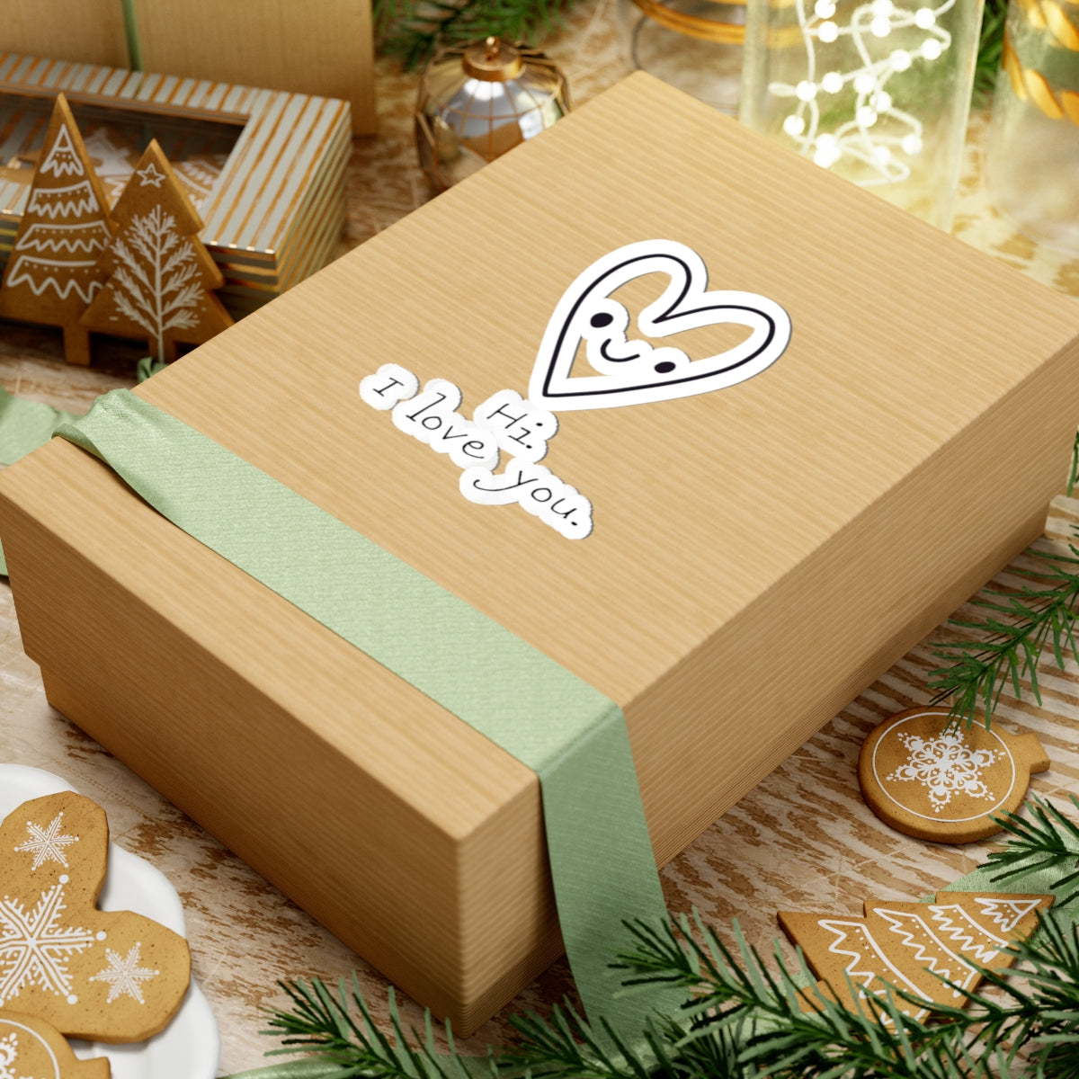 Hi. I Love You. Valentine Kiss-Cut Stickers