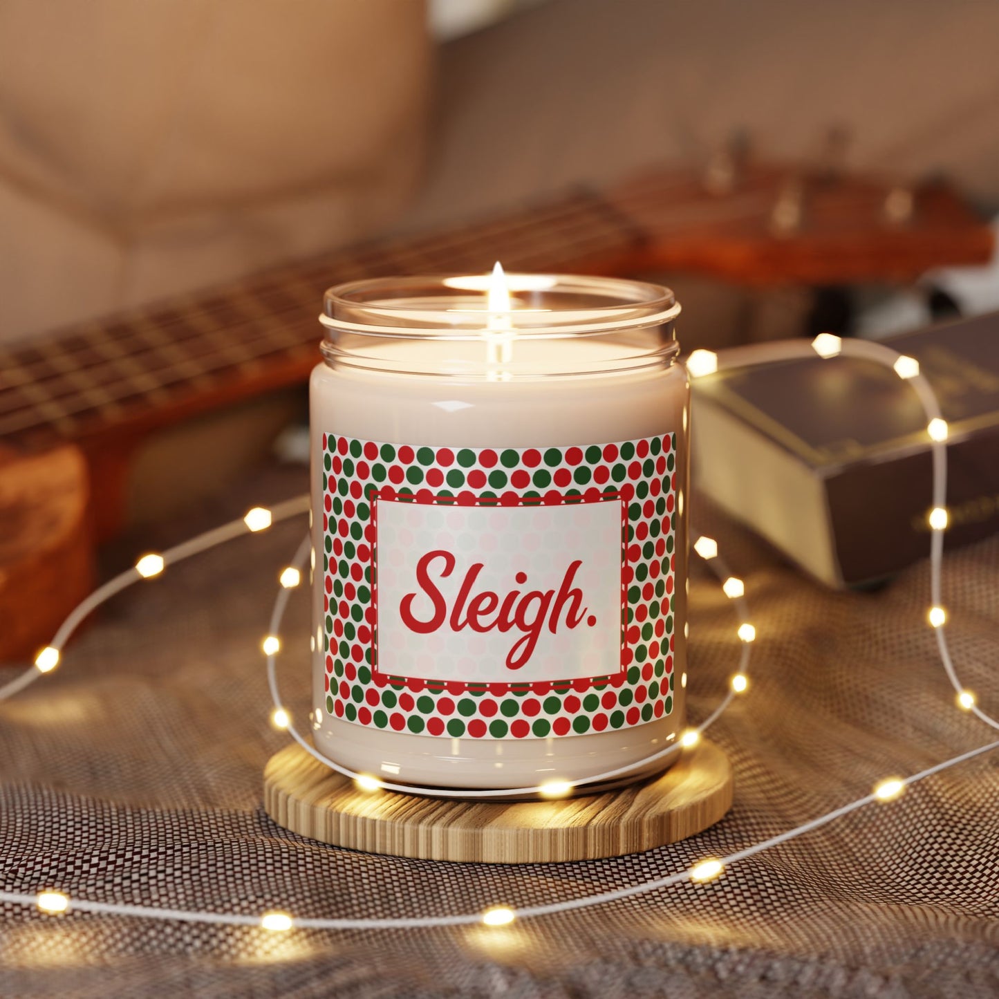 Sleigh- Christmas Polka Dot Party Scented Soy Candle, 9oz