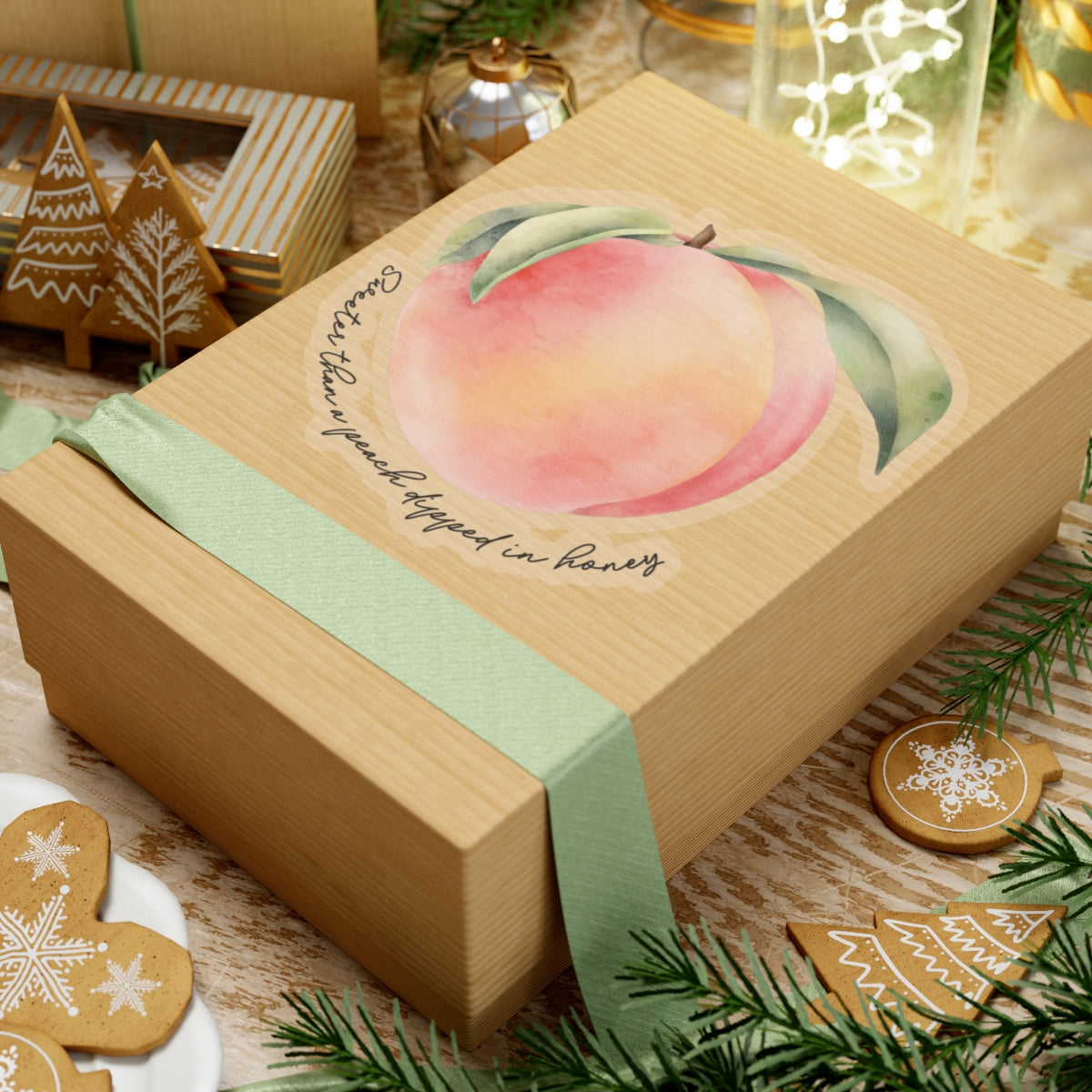 Sweeter Than A Peach In Honey Texas Valentine Kiss-Cut Stickers