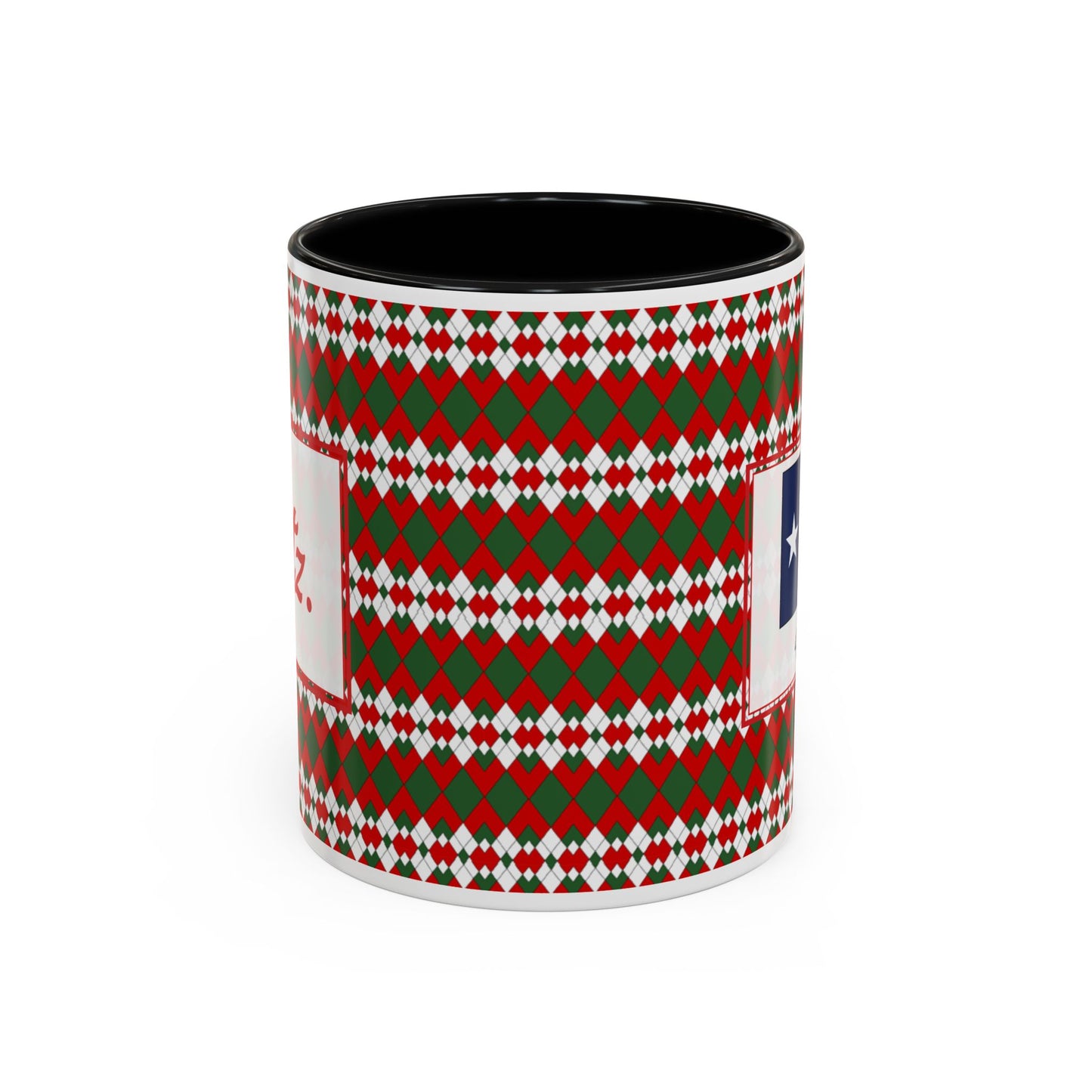 Blitz- Christmas Extra Argyle Personalizable Christmas Ceramic Mug (11oz, 15 oz)