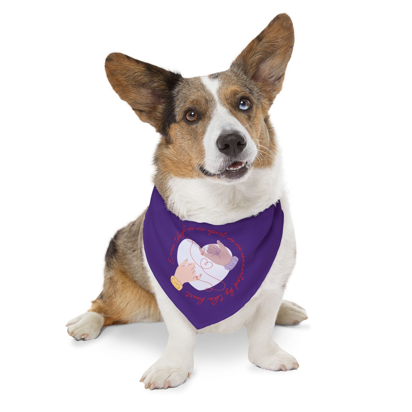Apart But Connected By The Heart Clip-On Pet Bandana Collar