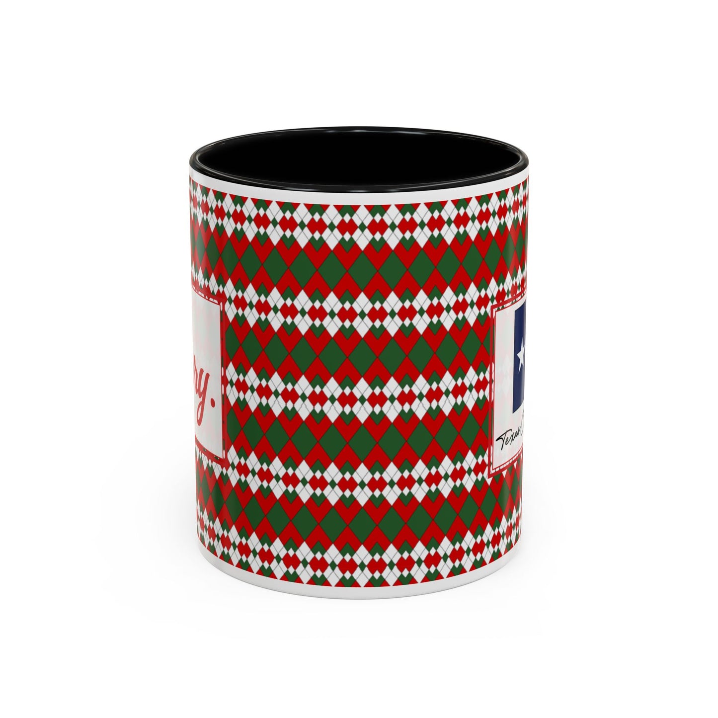 Merry- Christmas Extra Argyle Personalizable Christmas Ceramic Mug (11oz, 15 oz)