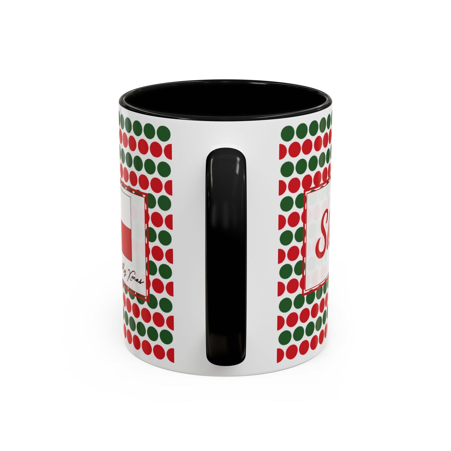 Sleigh- Christmas Polka Dots Personalizable Christmas Ceramic Mug (11oz, 15 oz)