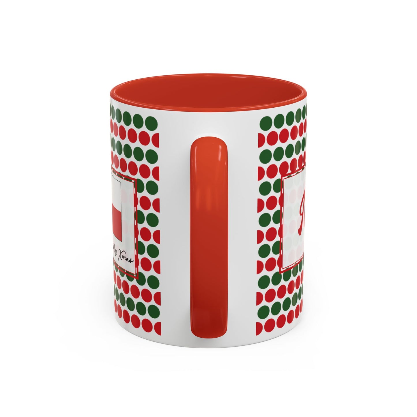 Nog- Christmas Polka Dots Personalizable Christmas Ceramic Mug (11oz, 15 oz)