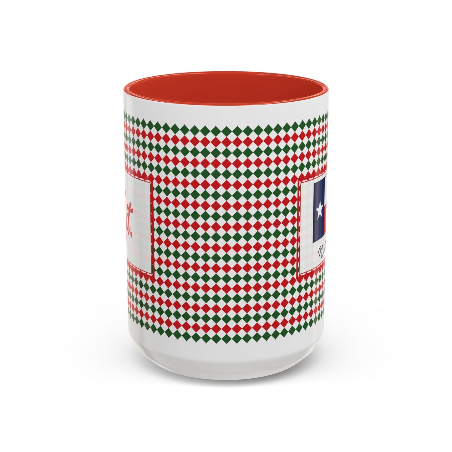 Lit- Christmas Argyle Personalizable Christmas Ceramic Mug (11oz, 15 oz)