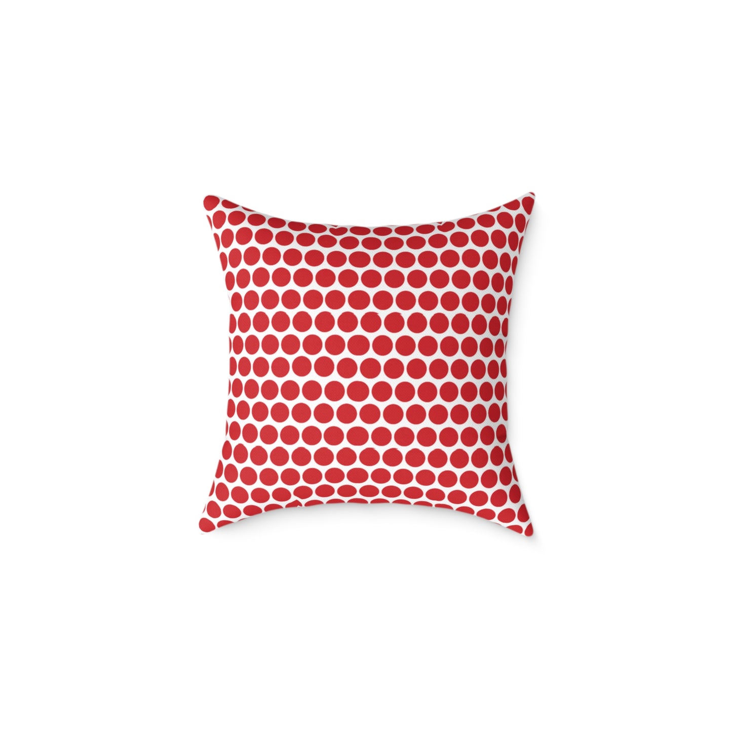 Red Polka Dot Christmas Decorative Pillow | Double‑Sided Poly Canvas Cushion, Vibrant Holiday Décor, 5 Sizes