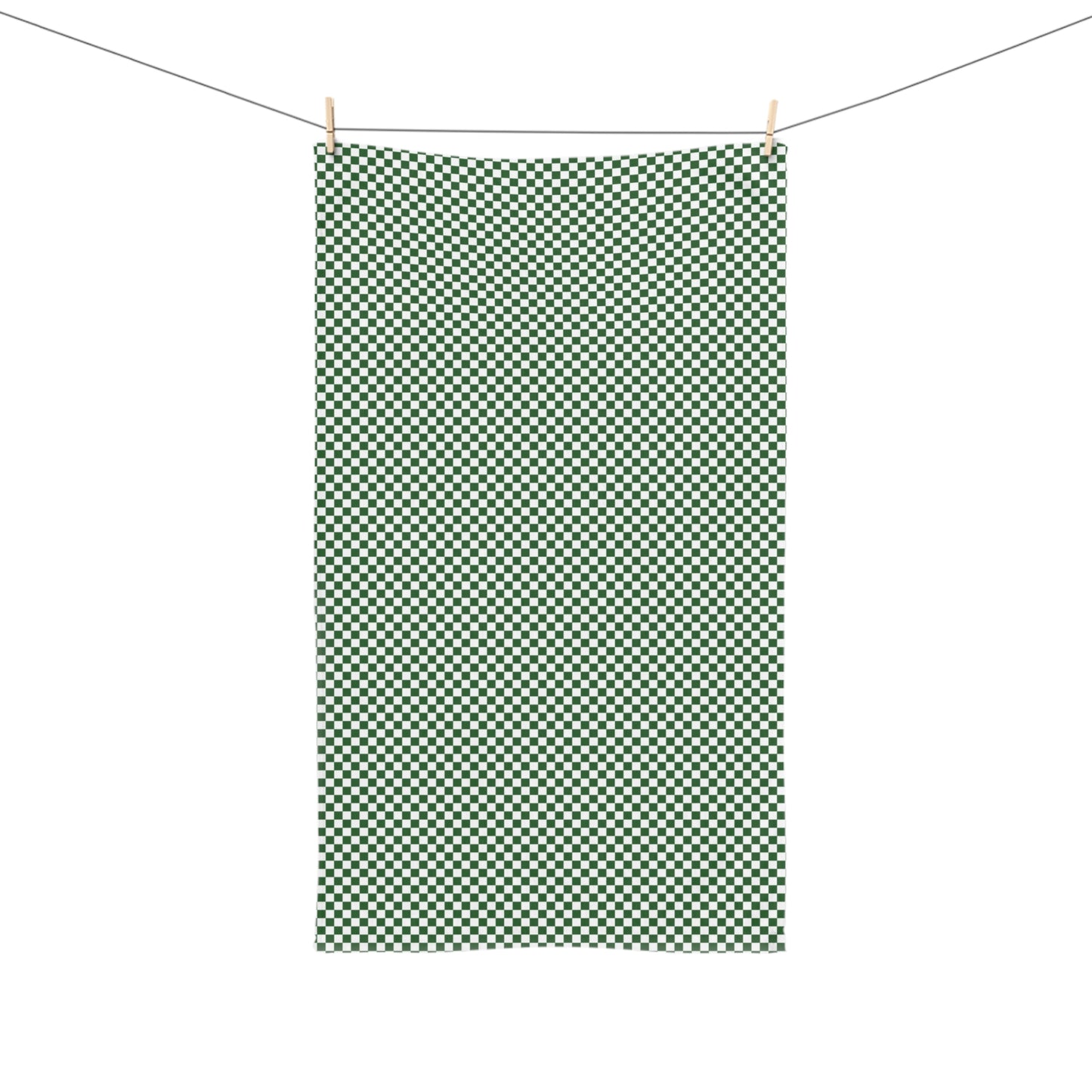 Green Checkered Hand Towel