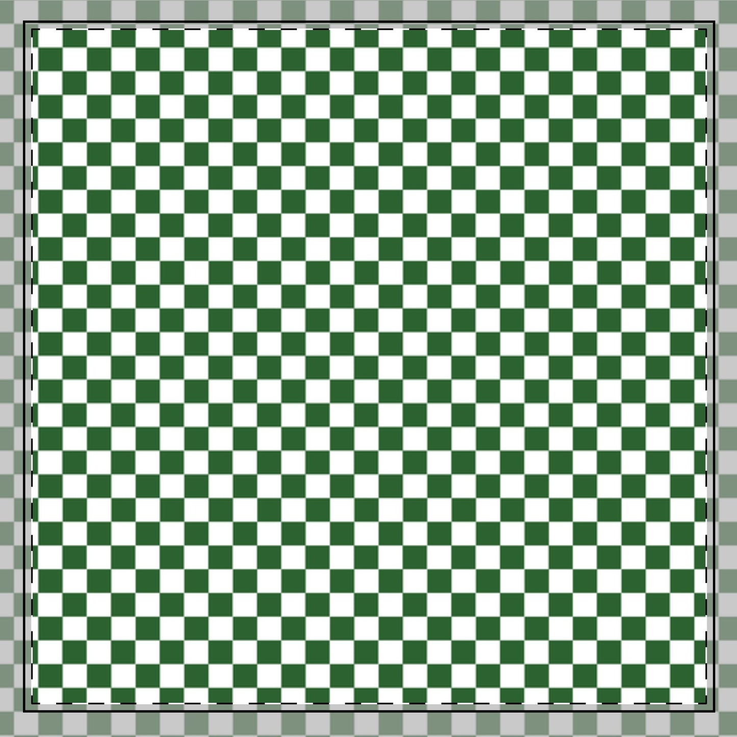 Green Checkered Cotton Twill Napkin