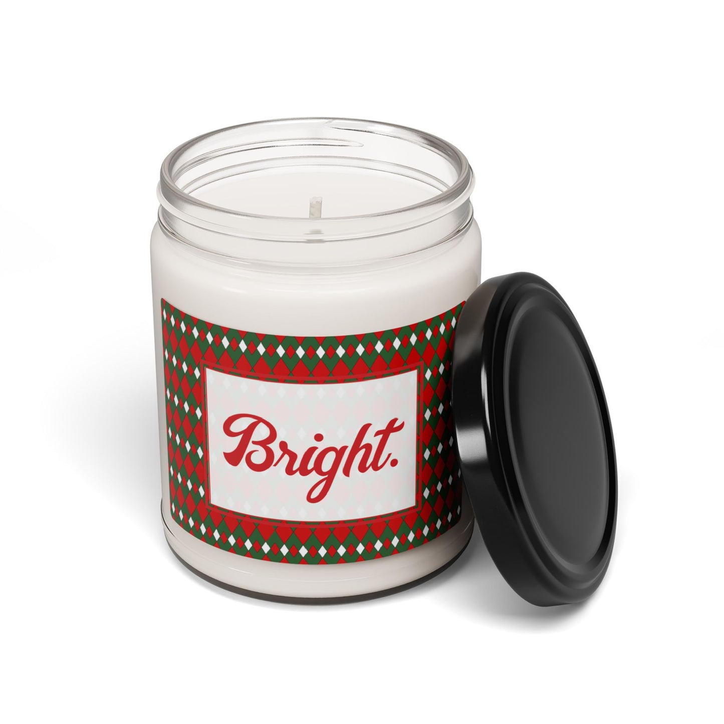 Bright- Christmas Fancy Argyle Scented Soy Candle, 9oz