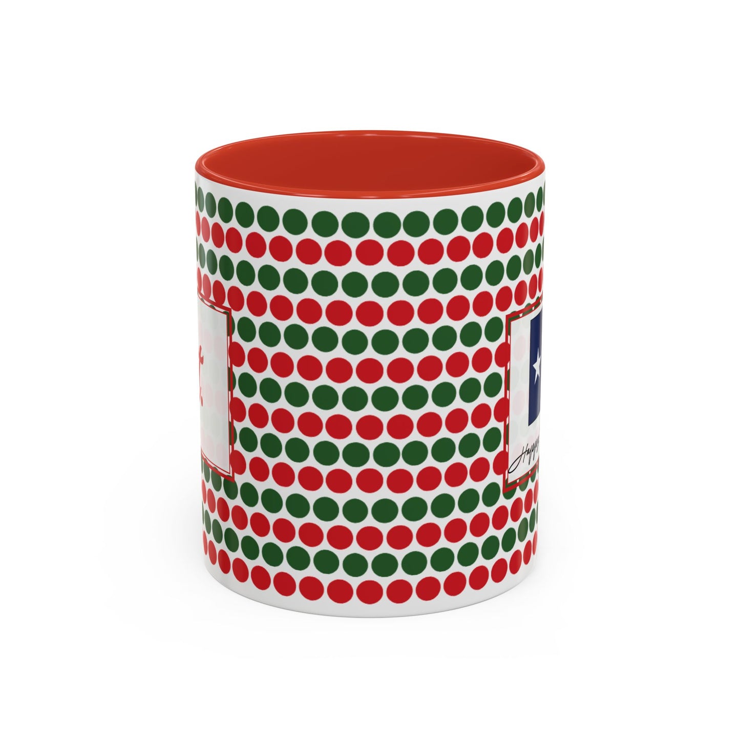 Lit- Christmas Polka Dots Personalizable Christmas Ceramic Mug (11oz, 15 oz)