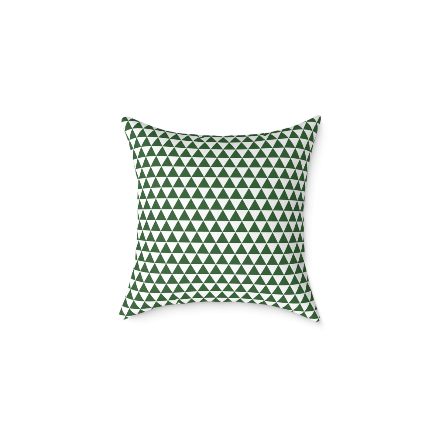 Green Triangle Christmas Decorative Pillow | Double‑Sided Poly Canvas Cushion, Vibrant Holiday Décor, 5 Sizes