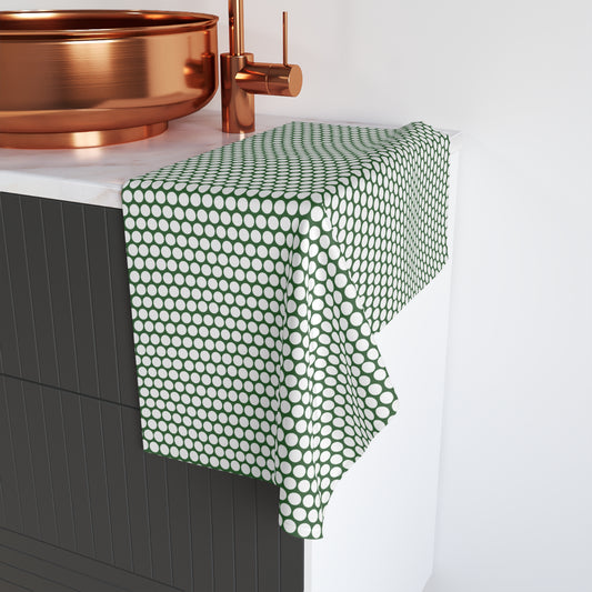 Green Polka Dots Hand Towel