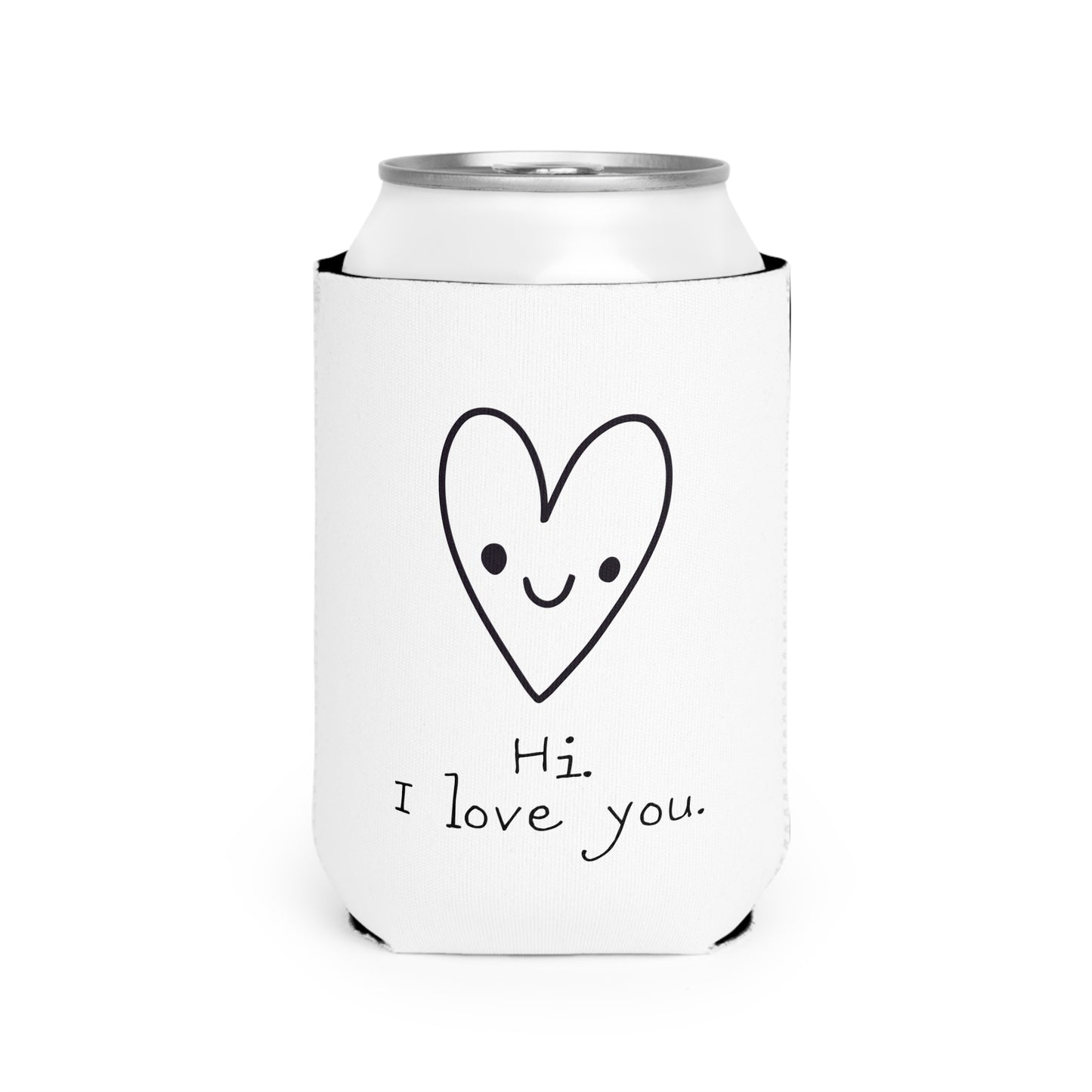 Hi. I Love You. Valentines Texas State Cut-Out Personalize Custom Name Can Cooler Sleeve