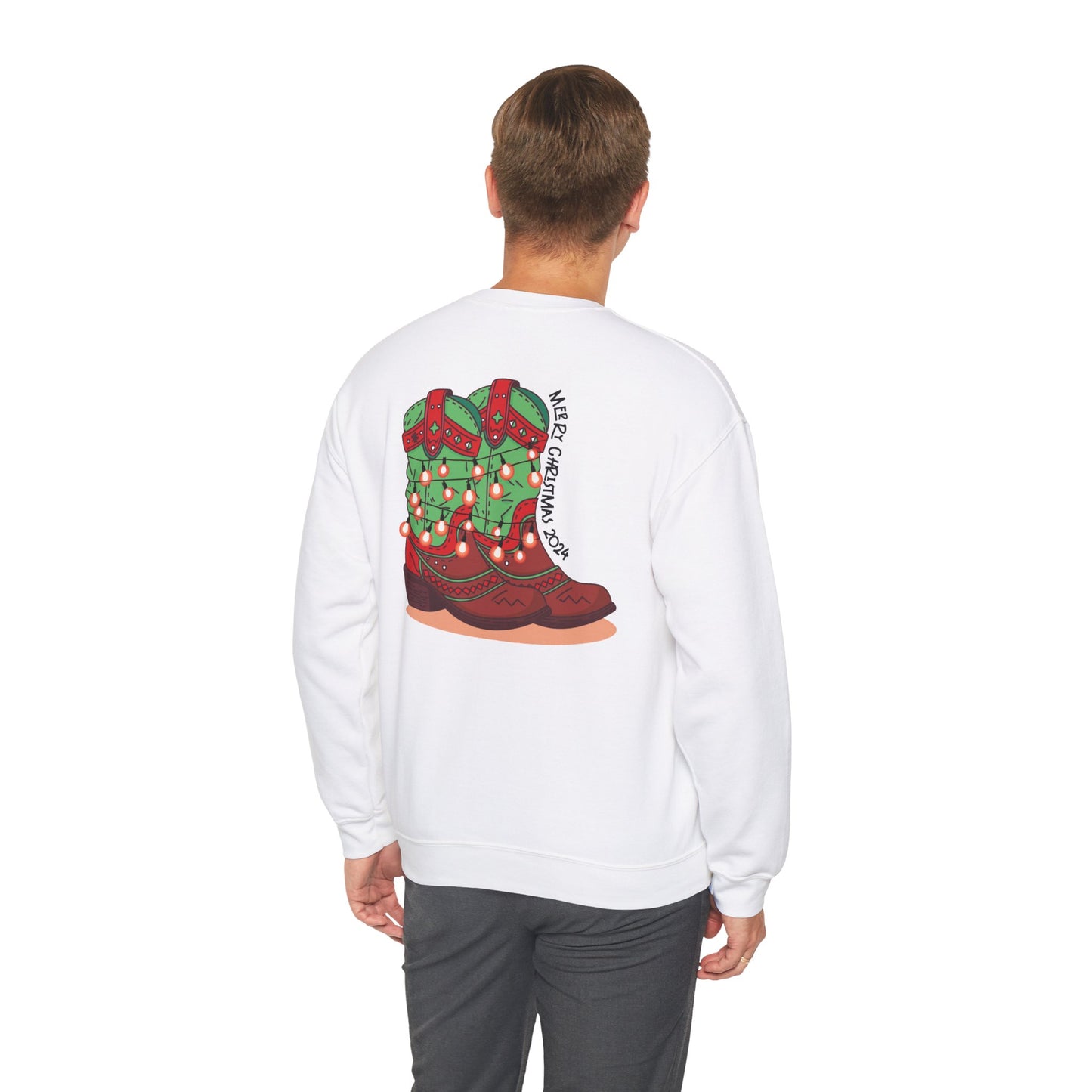 Rudolph- Christmas Cowboy Boots Unisex Heavy Blend™ Crewneck Sweatshirt