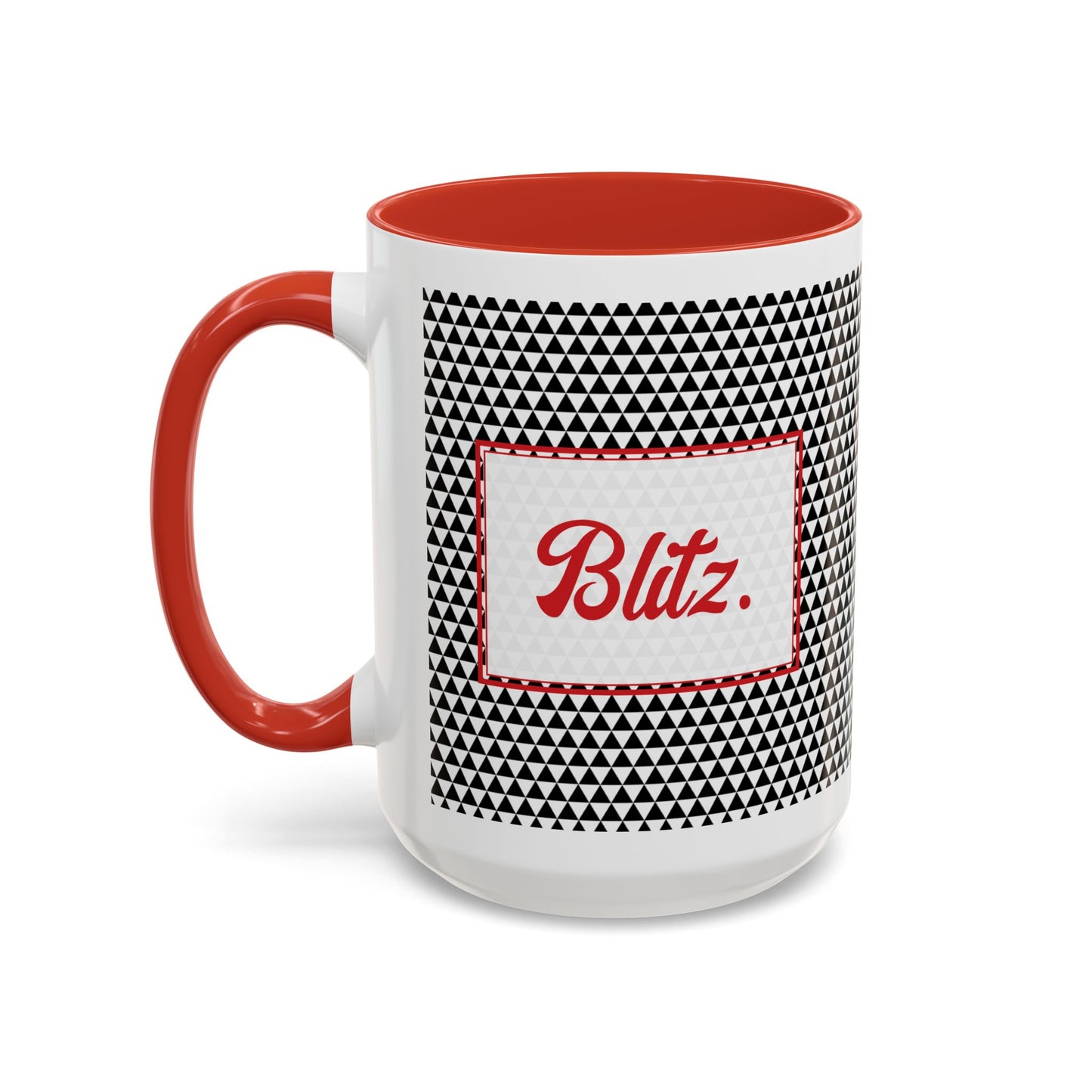 Blitz- Black Triangles Personalizable Christmas Ceramic Mug (11oz, 15 oz)