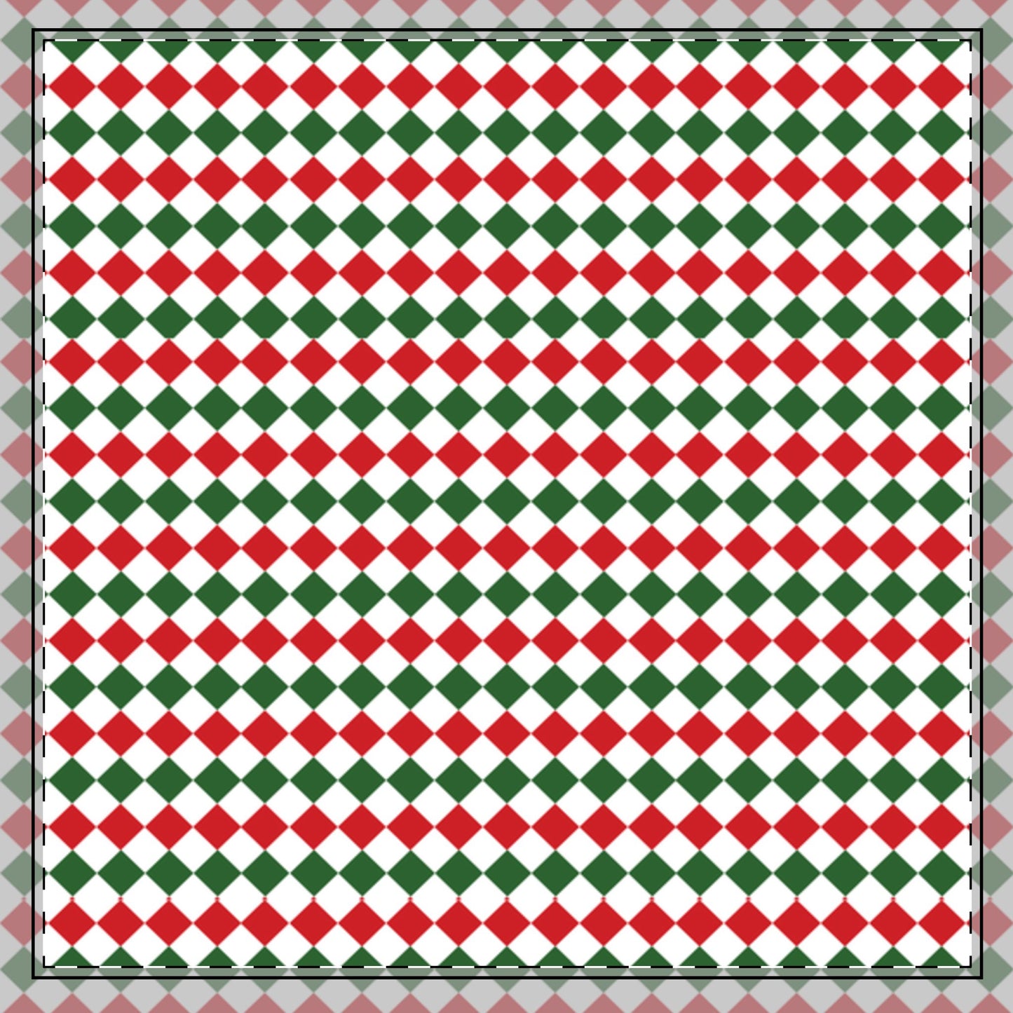 Christmas Argyle Cotton Twill Napkin