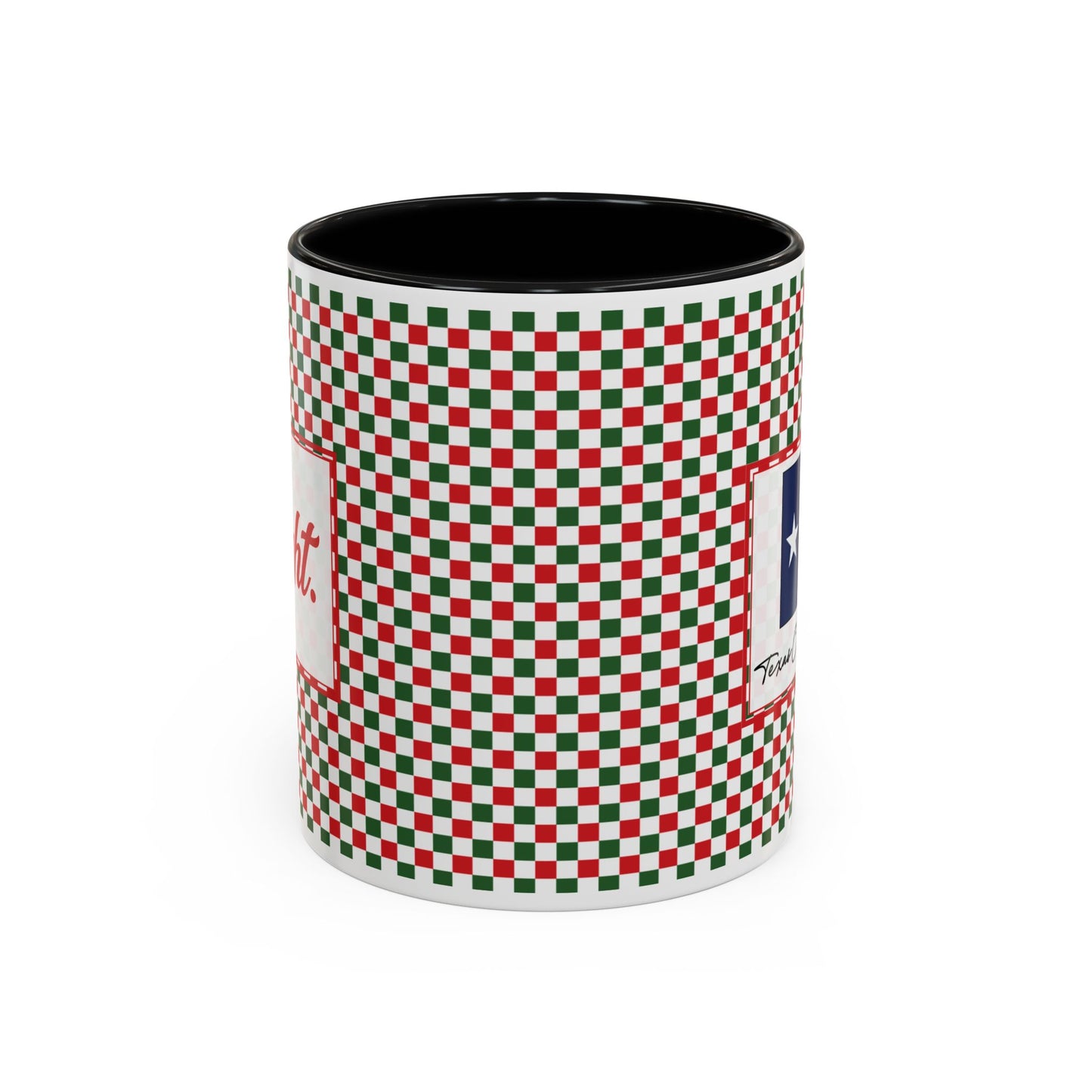 Bright- Christmas Checkered Personalizable Christmas Ceramic Mug (11oz, 15 oz)