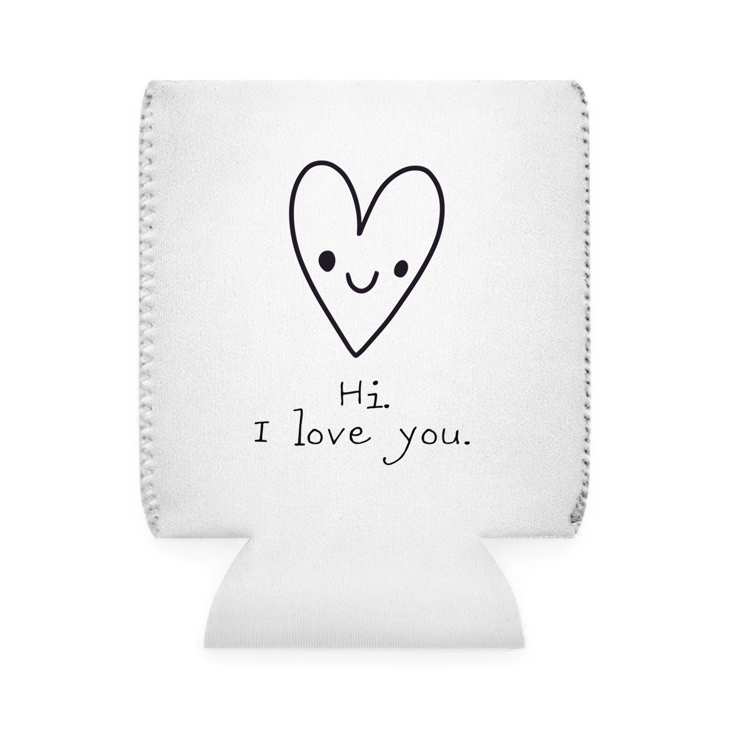 Hi. I Love You. Valentines Texas State Cut-Out Personalize Custom Name Can Cooler Sleeve