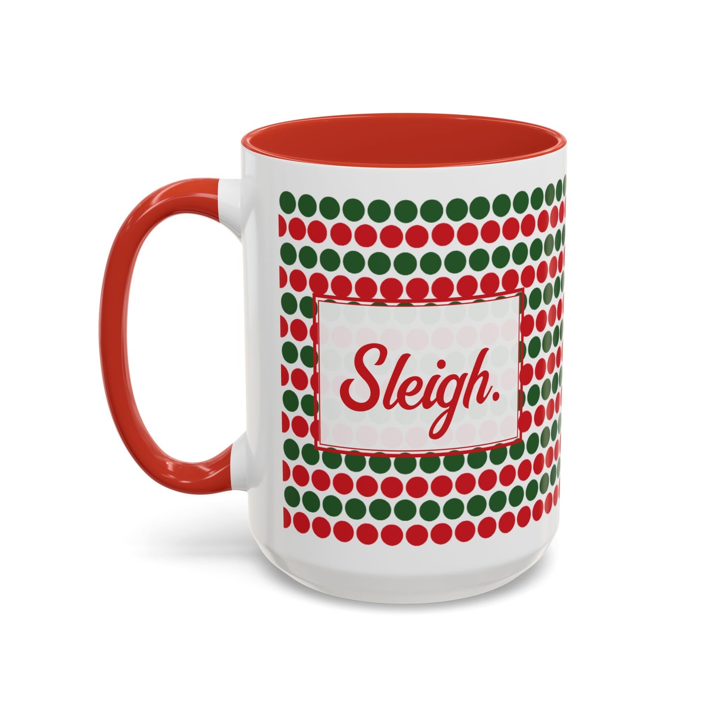 Sleigh- Christmas Polka Dots Personalizable Christmas Ceramic Mug (11oz, 15 oz)