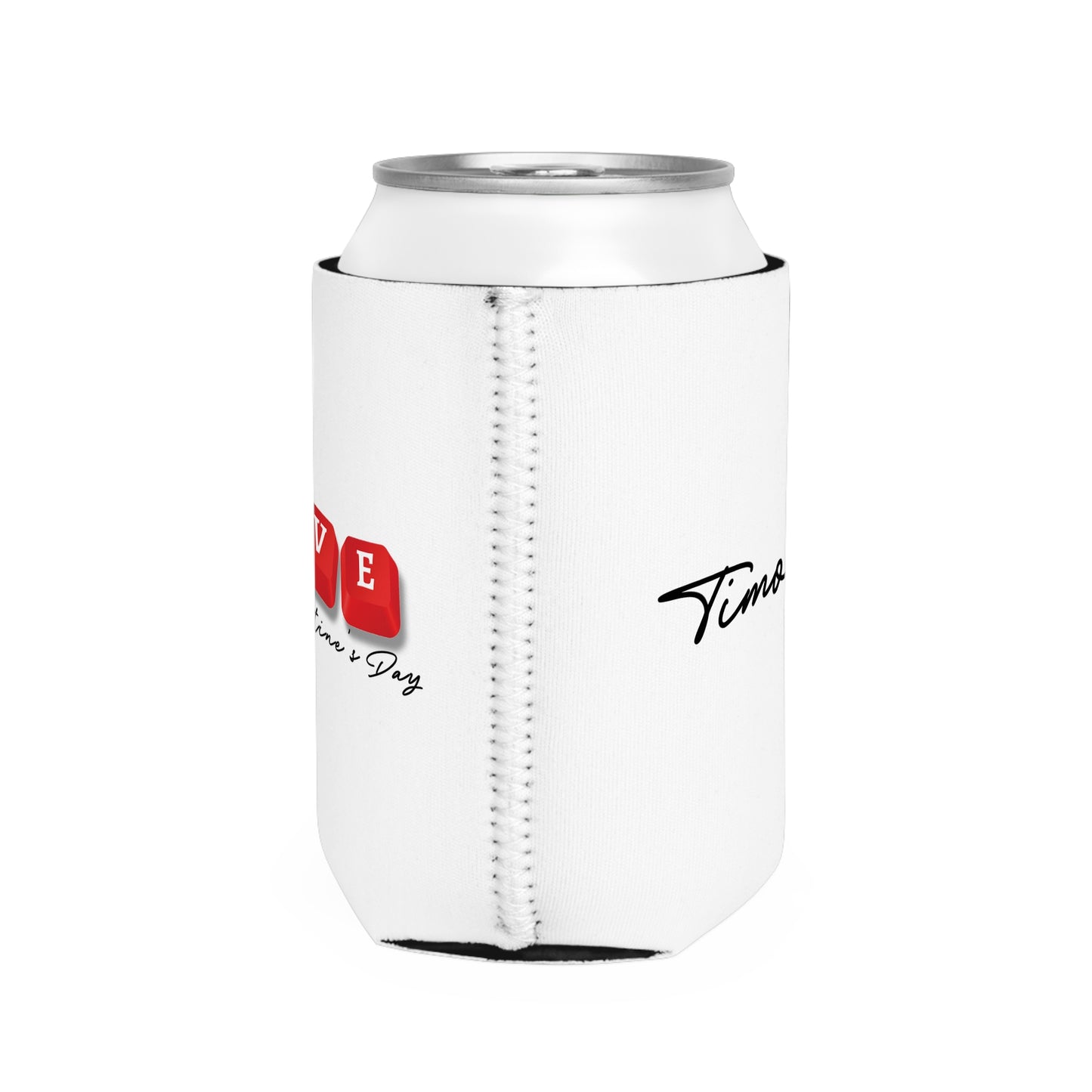 Happy Valentine's LOVE Key Caps Personalize Custom Name Can Cooler Sleeve