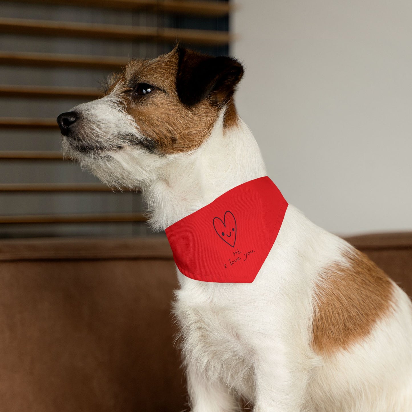 Hi. I Love You. Clip-On Pet Bandana Collar