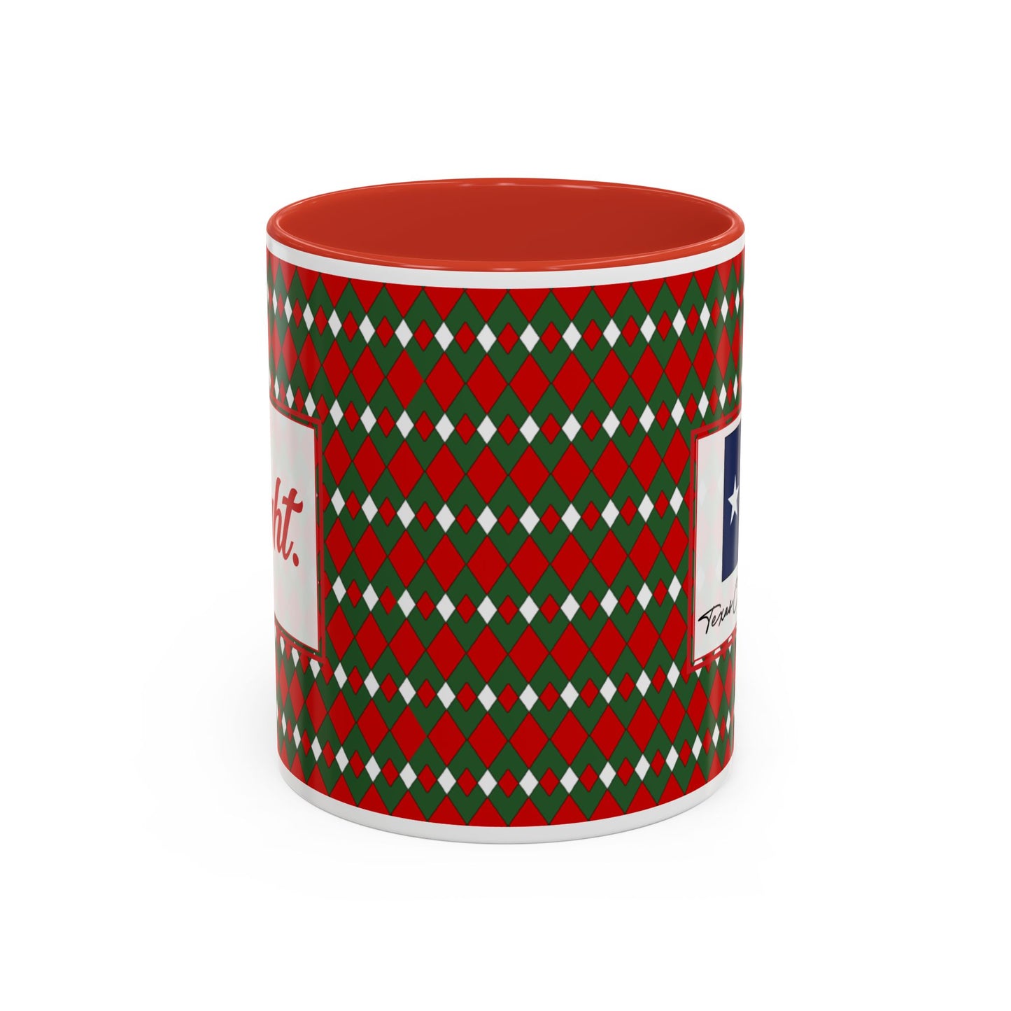 Bright- Christmas Fancy Argyle Personalizable Christmas Ceramic Mug (11oz, 15 oz)