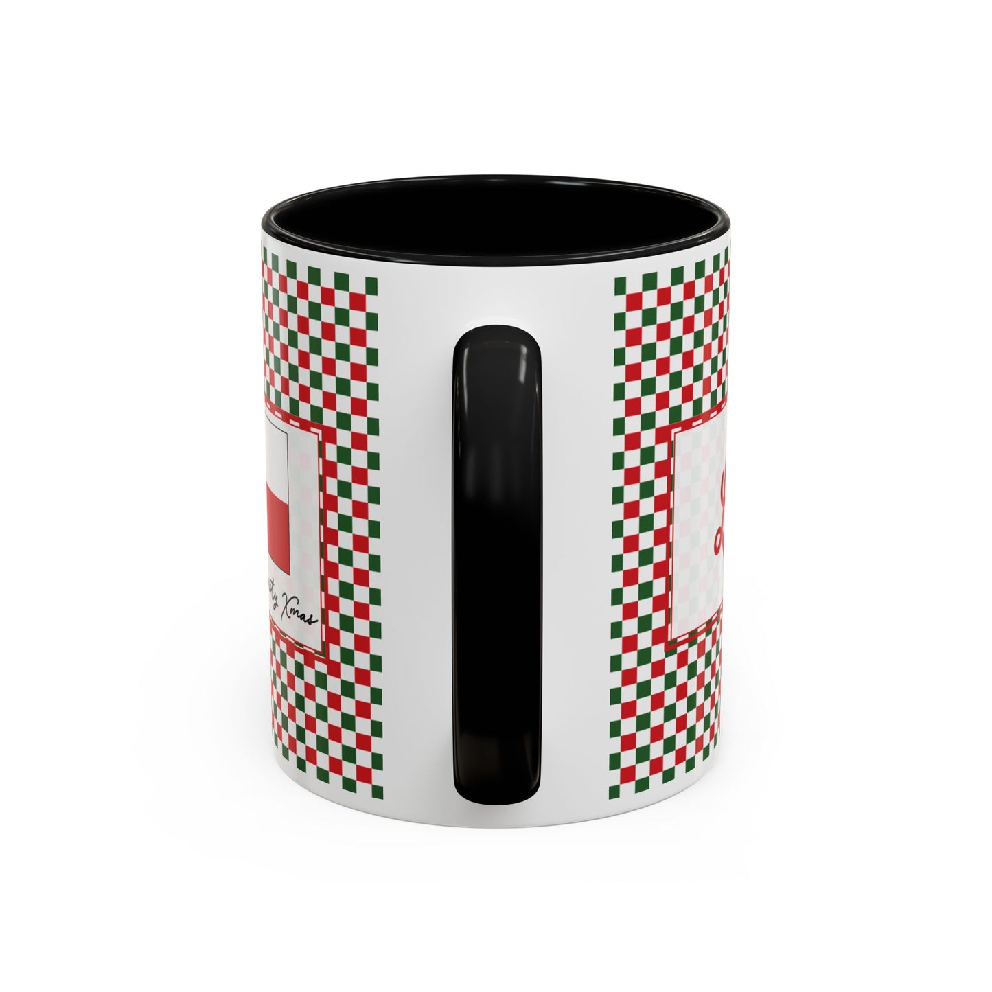 Lit- Christmas Checkered Personalizable Christmas Ceramic Mug (11oz, 15 oz)