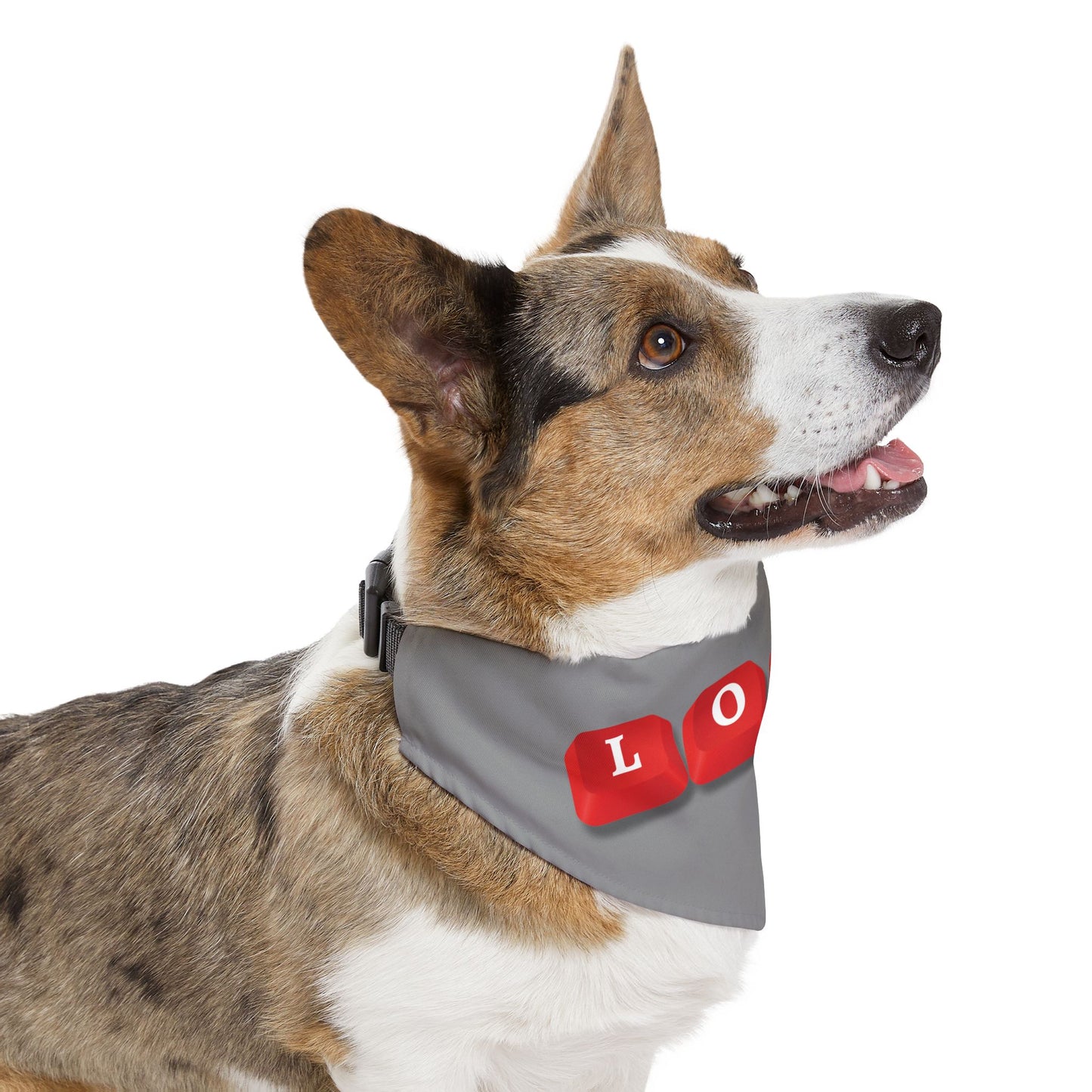 LOVE Key Caps Clip-On Pet Bandana Collar