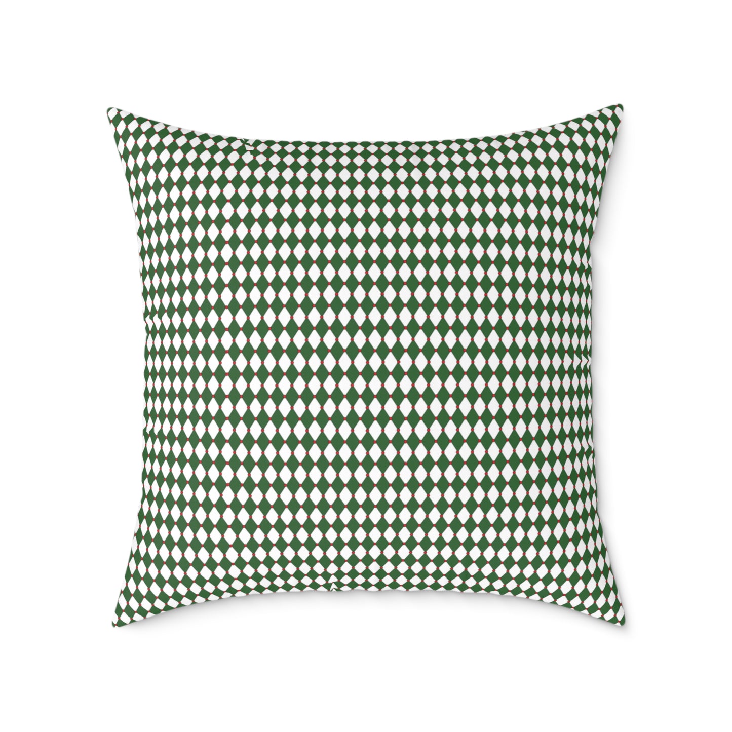 Nutcracker Drummer Green Argyle Christmas Decorative Pillow | Double‑Sided Poly Canvas Cushion, 5 Sizes, Vibrant Holiday Décor